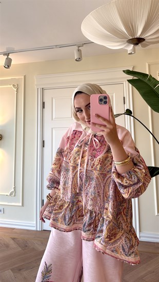 Zimmer Volanlı Pantolonlu Takım - Pembe 