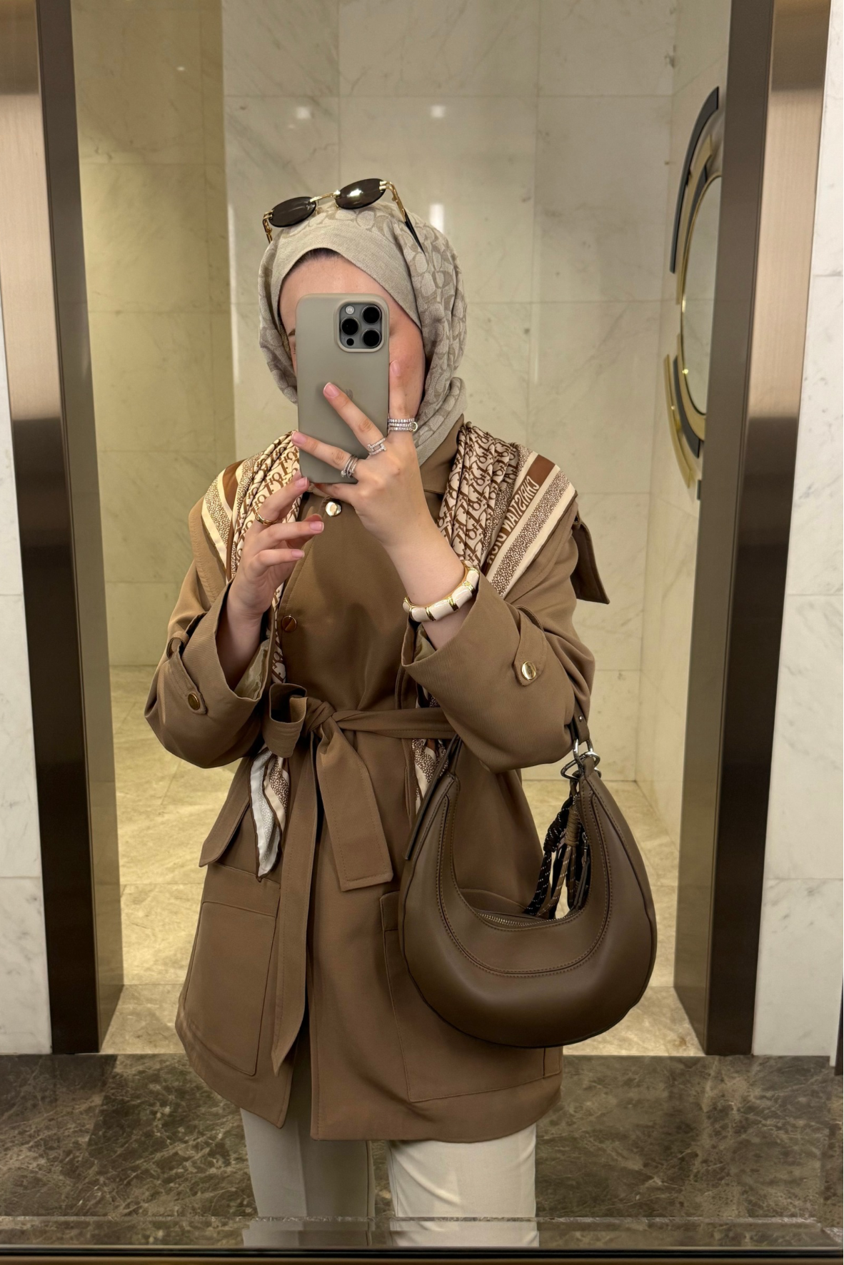 Pelerin Detaylı Premium Trençkot-Camel