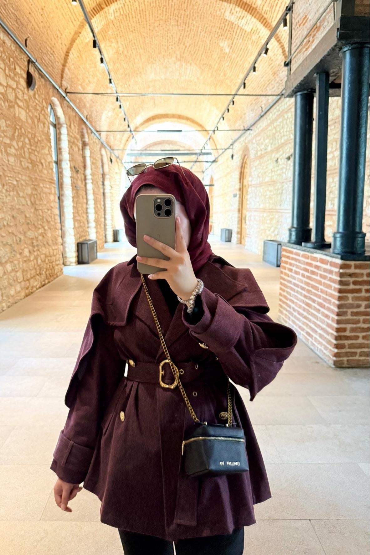 Camilla Denim Trençkot-Bordo