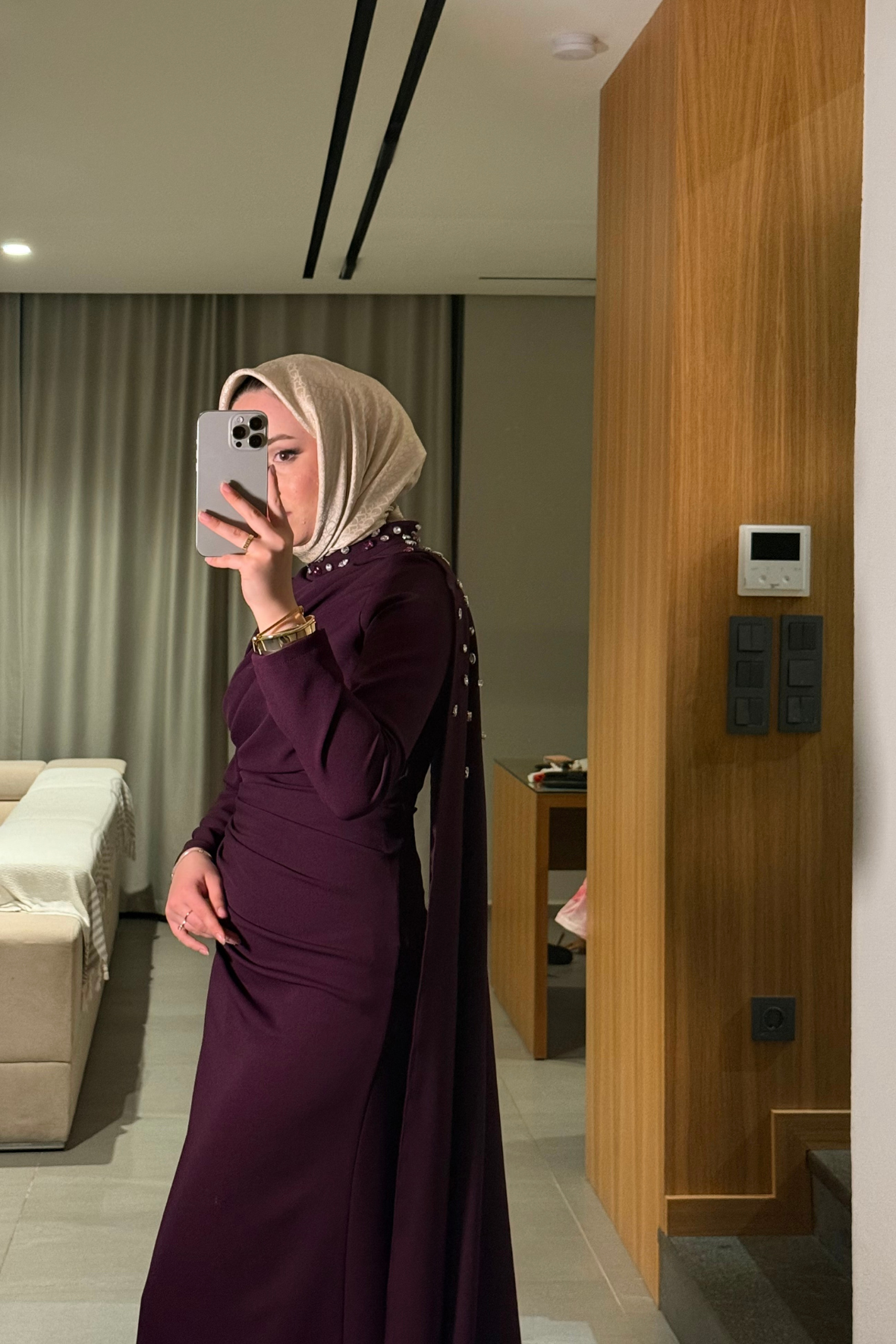 Mariana taşlı özel seri elbise  -burgonya  - Vakronline