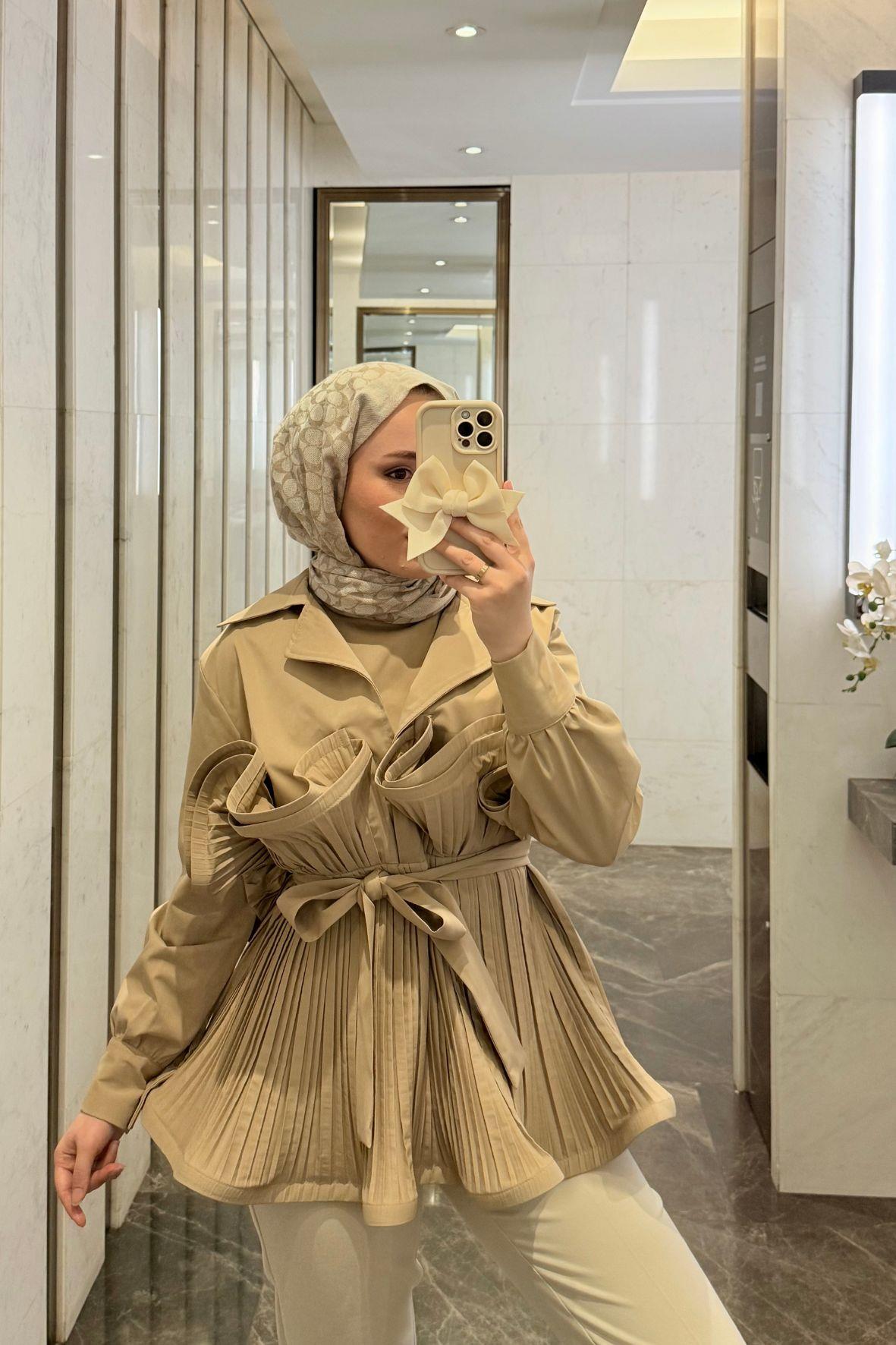 Lofts piliseli grenli premium ceket - camel - vakronline