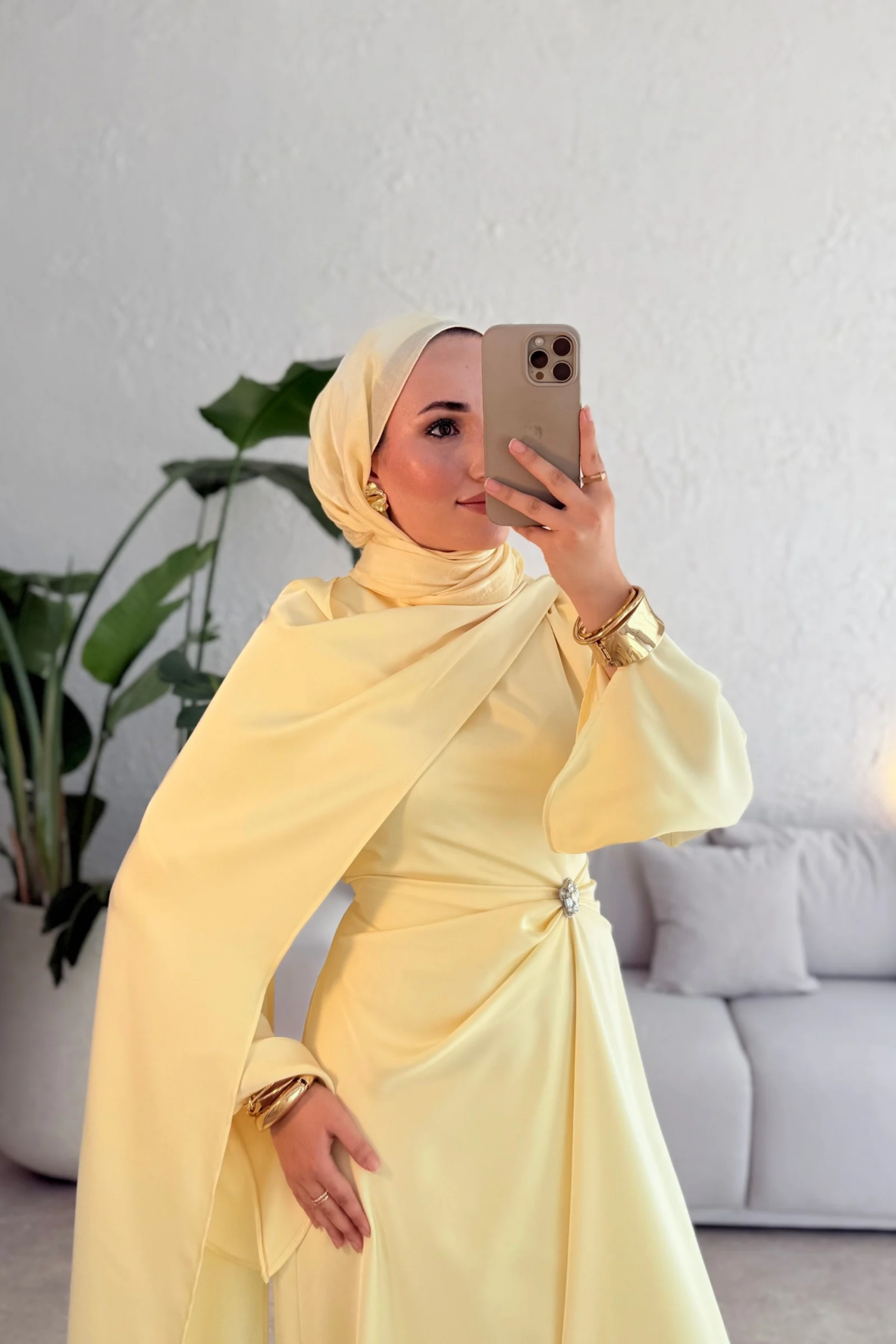 Since özel seri premium elbise -butter yellow(