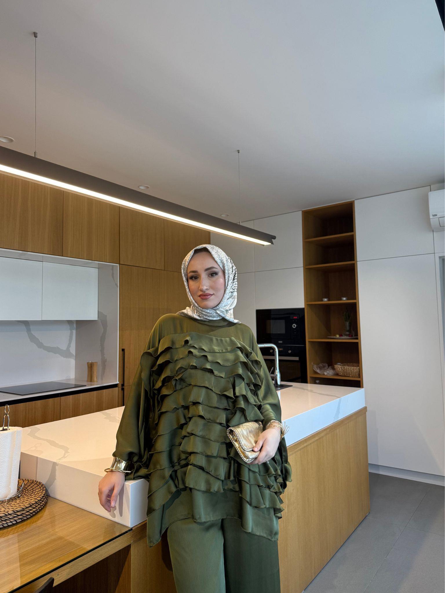 Love özel tasarım takım -haki - vakronline