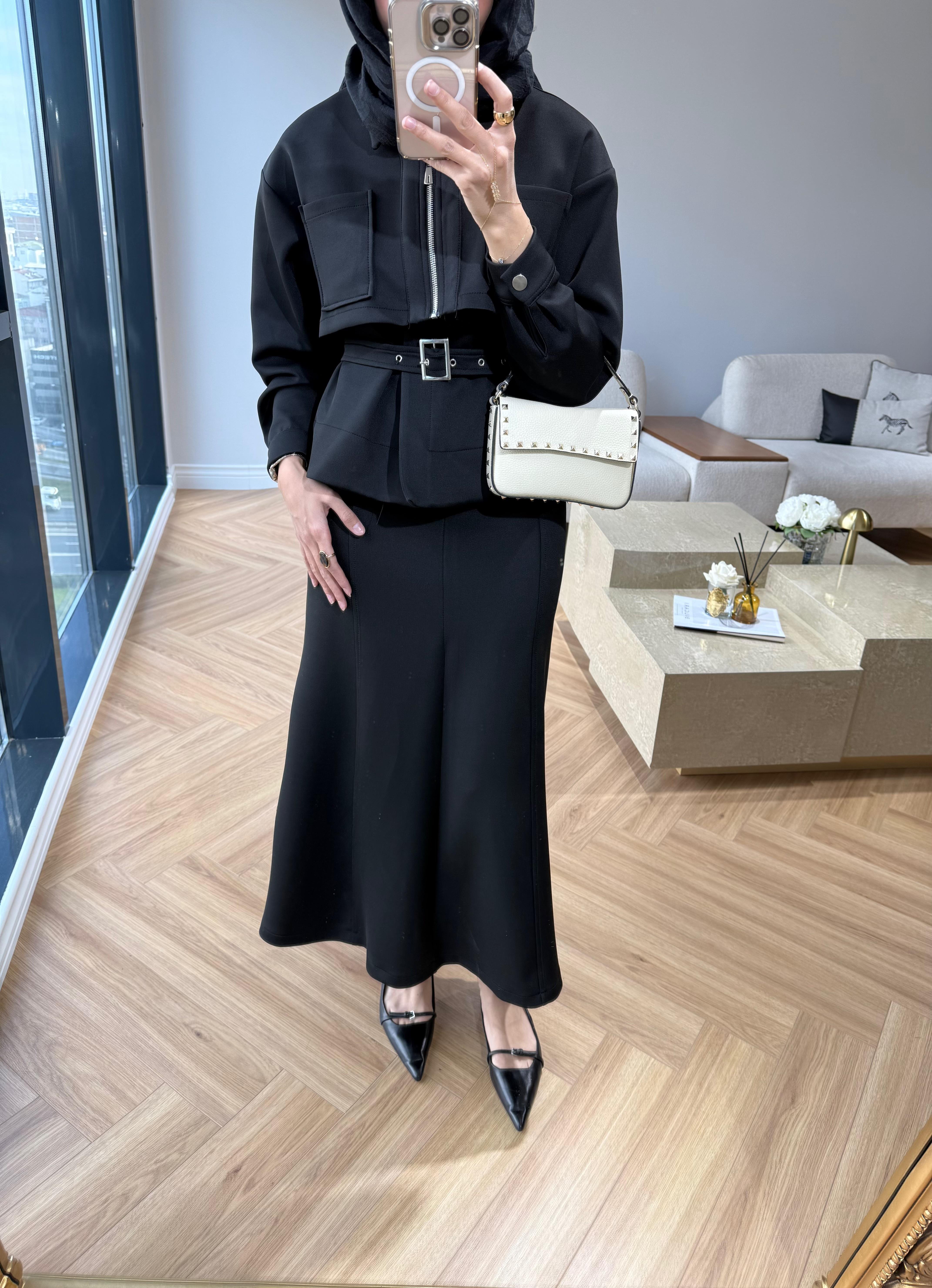 Ceketli ikili takım-siyah - vakronline