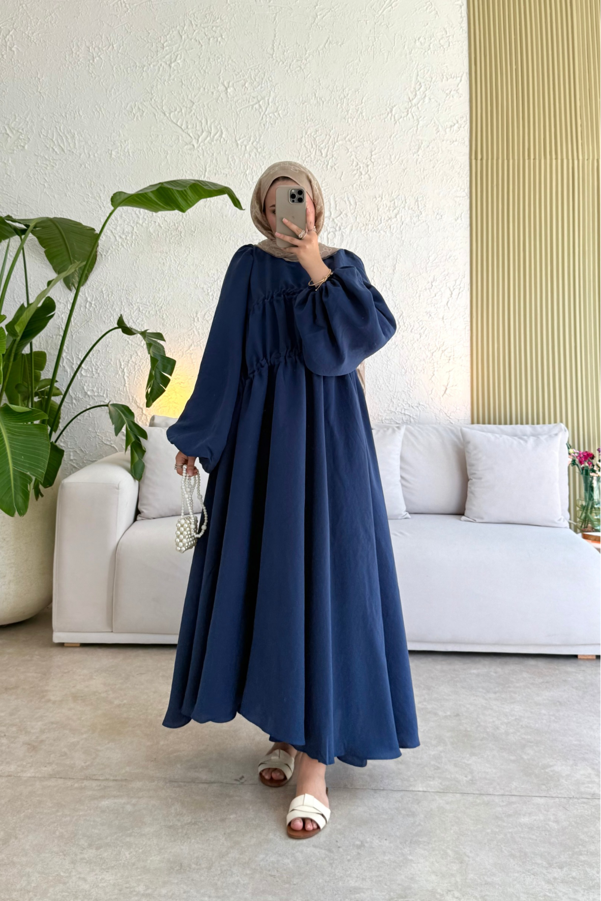 Fuga Pamuk elbise-lacivert