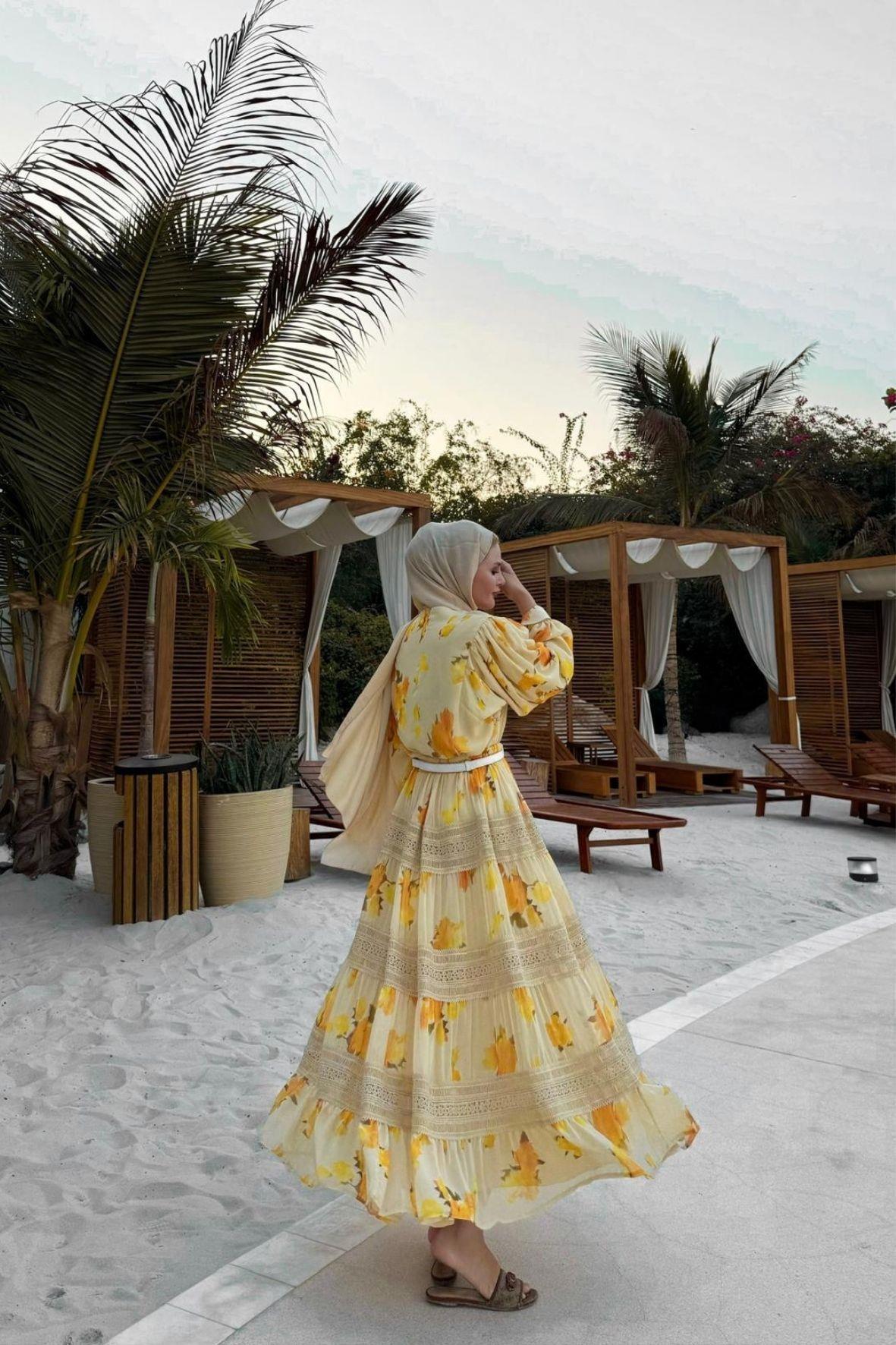 Amour etekli takım-sarı - vakronline