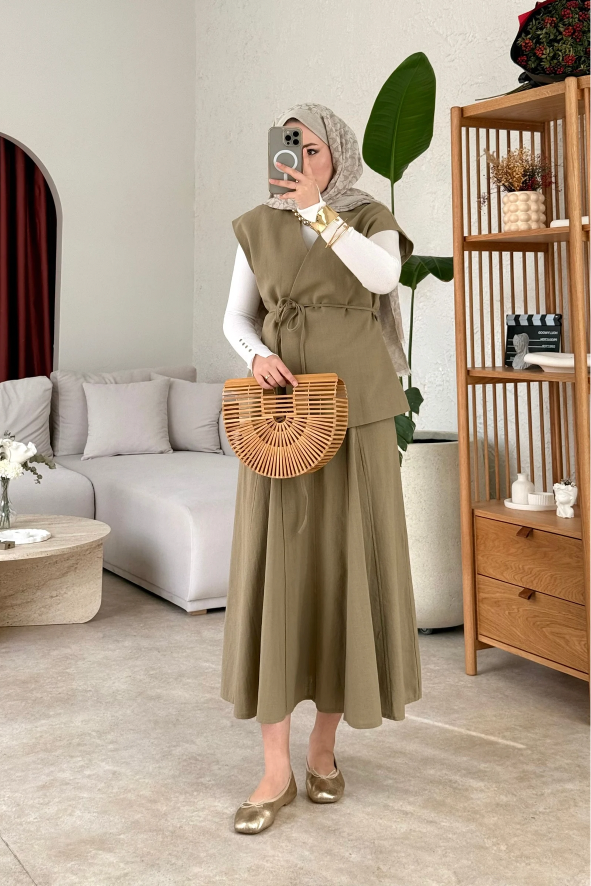 Lavinya keten etekli takım-çağla - vakronline