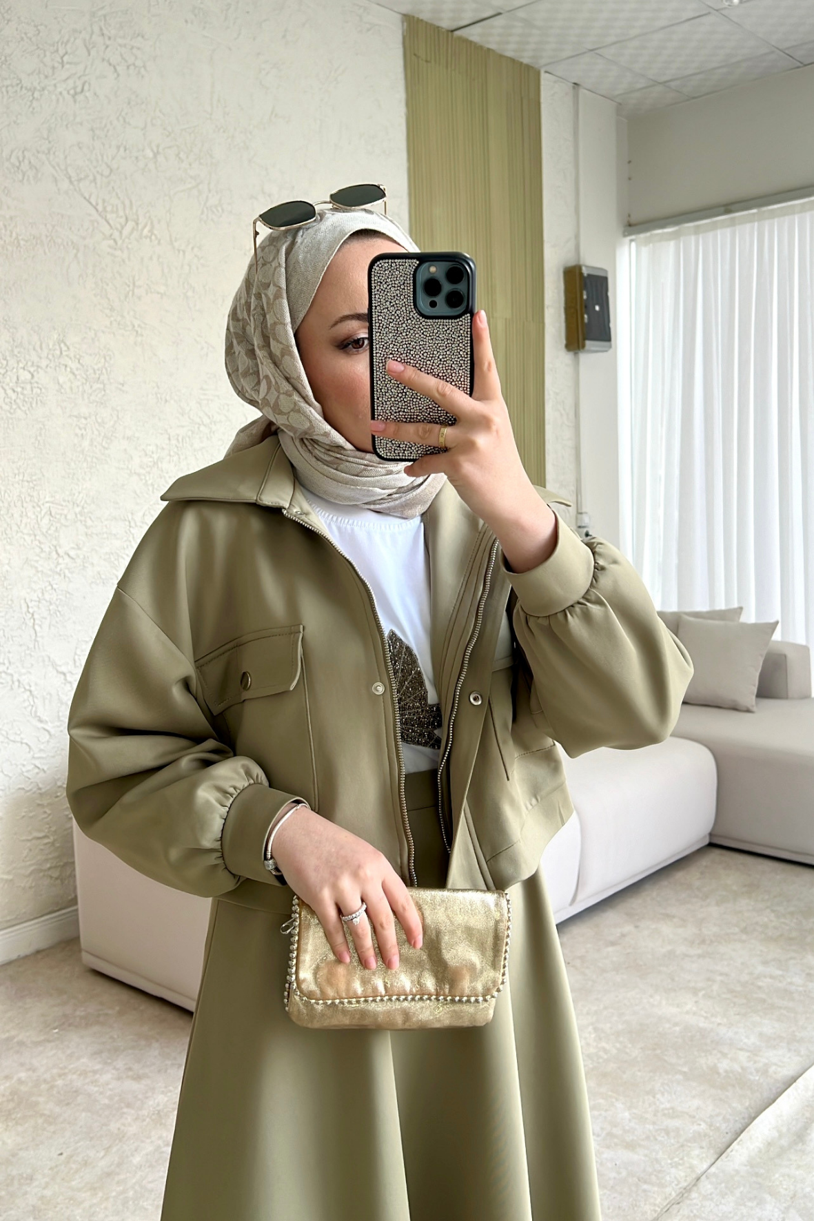 Lara scuba etekli i̇kili takım-yağ yeşili - vakronline