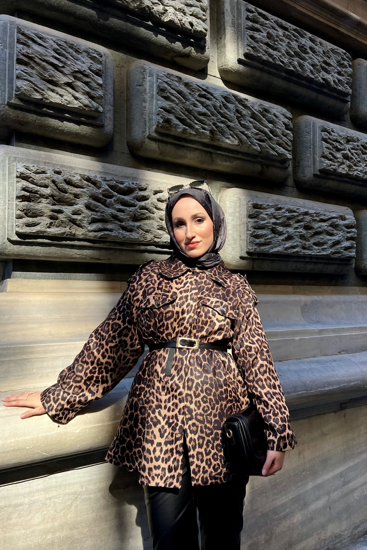 Leopar astarlı ceket - vakronline