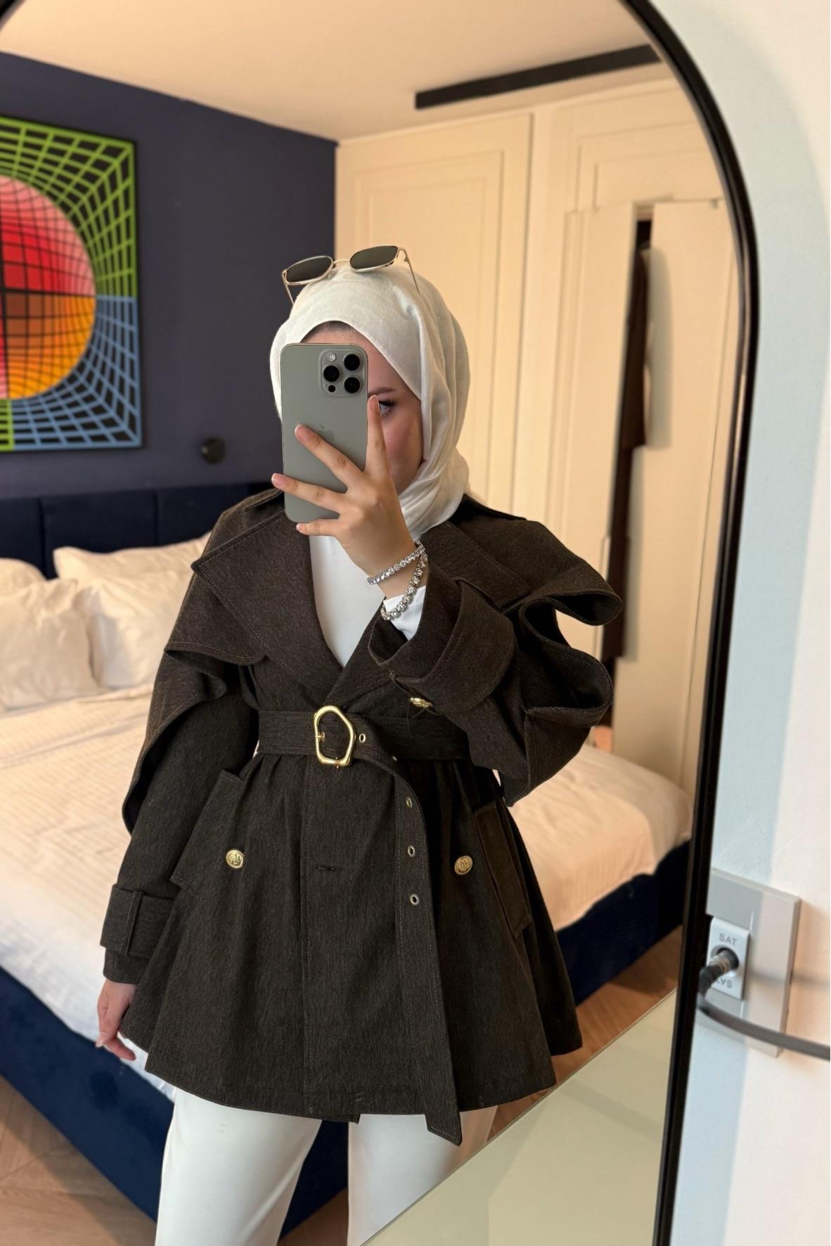 Camilla Denim Trençkot-Kahverengi