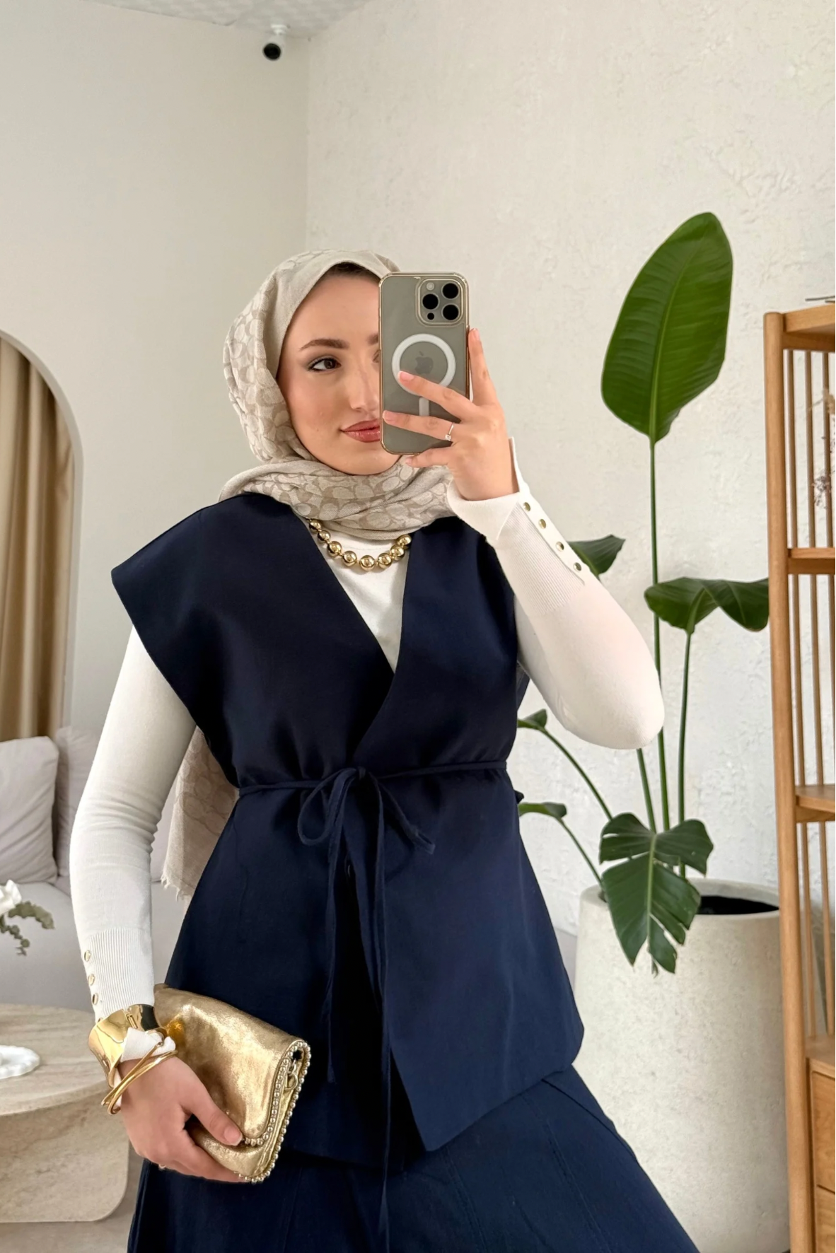 Lavinya keten etekli takım-lacivert - vakronline