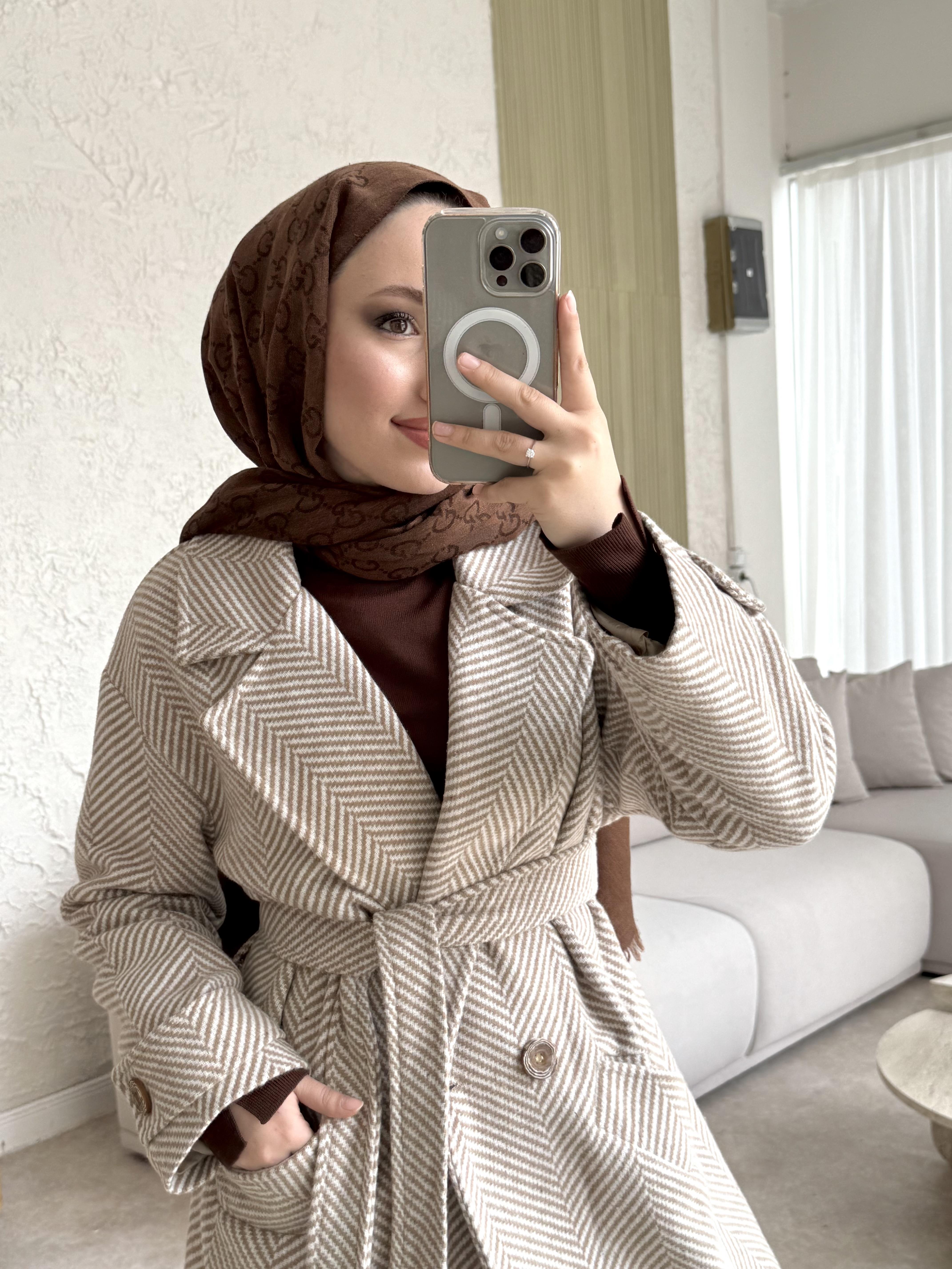 Massimo model kaşe kaban -bej - vakronline