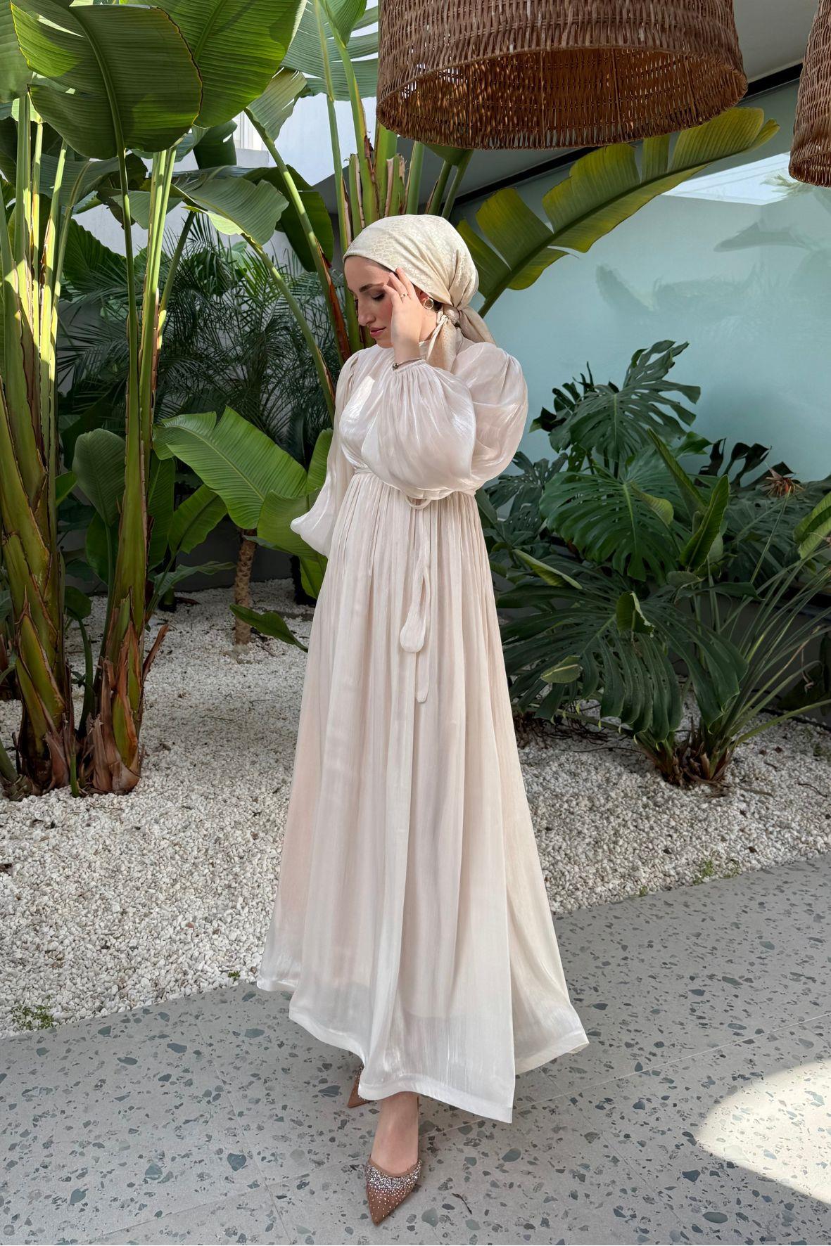 Elsa elbise-bej - Vakronline