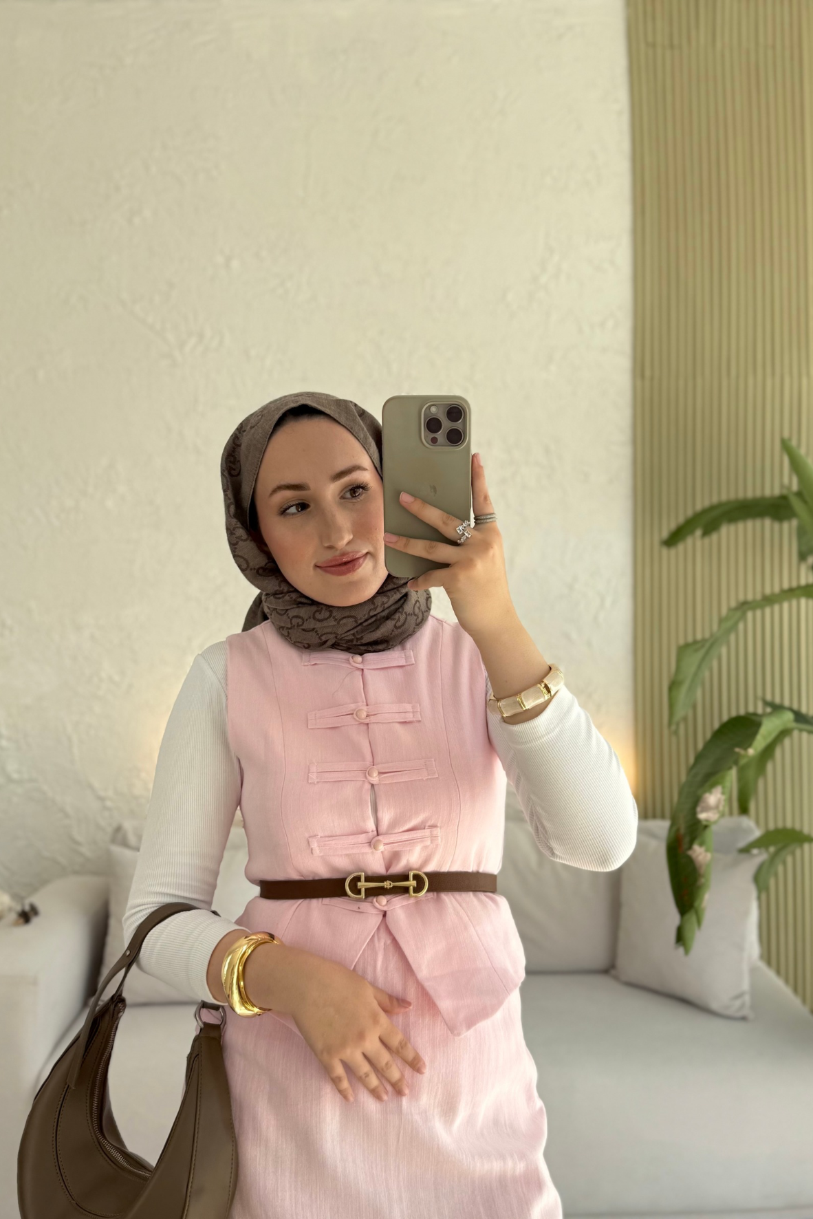 Tesettür Tuus etekli takım-pembe - vakronline