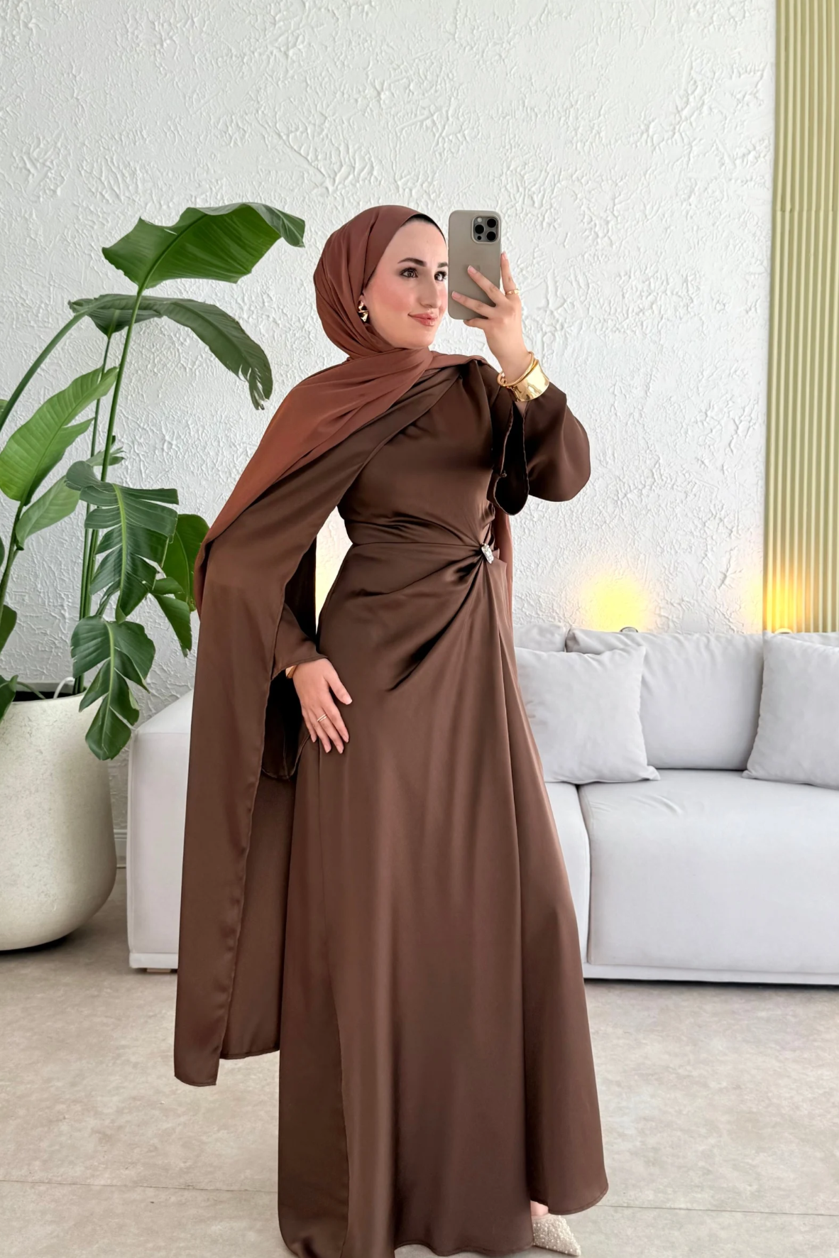 Since özel seri premium elbise -acı kahve 