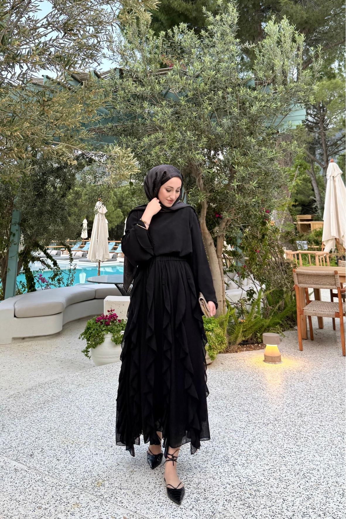 Mour etekli takım-siyah - vakronline