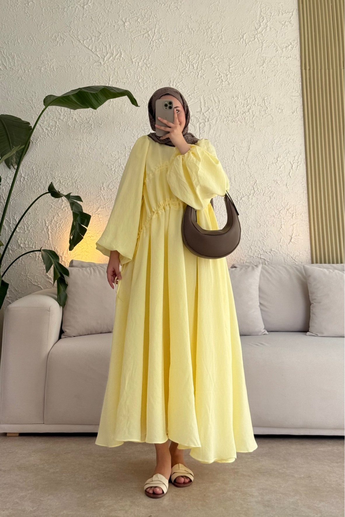 Fuga Pamuk elbise-sarı