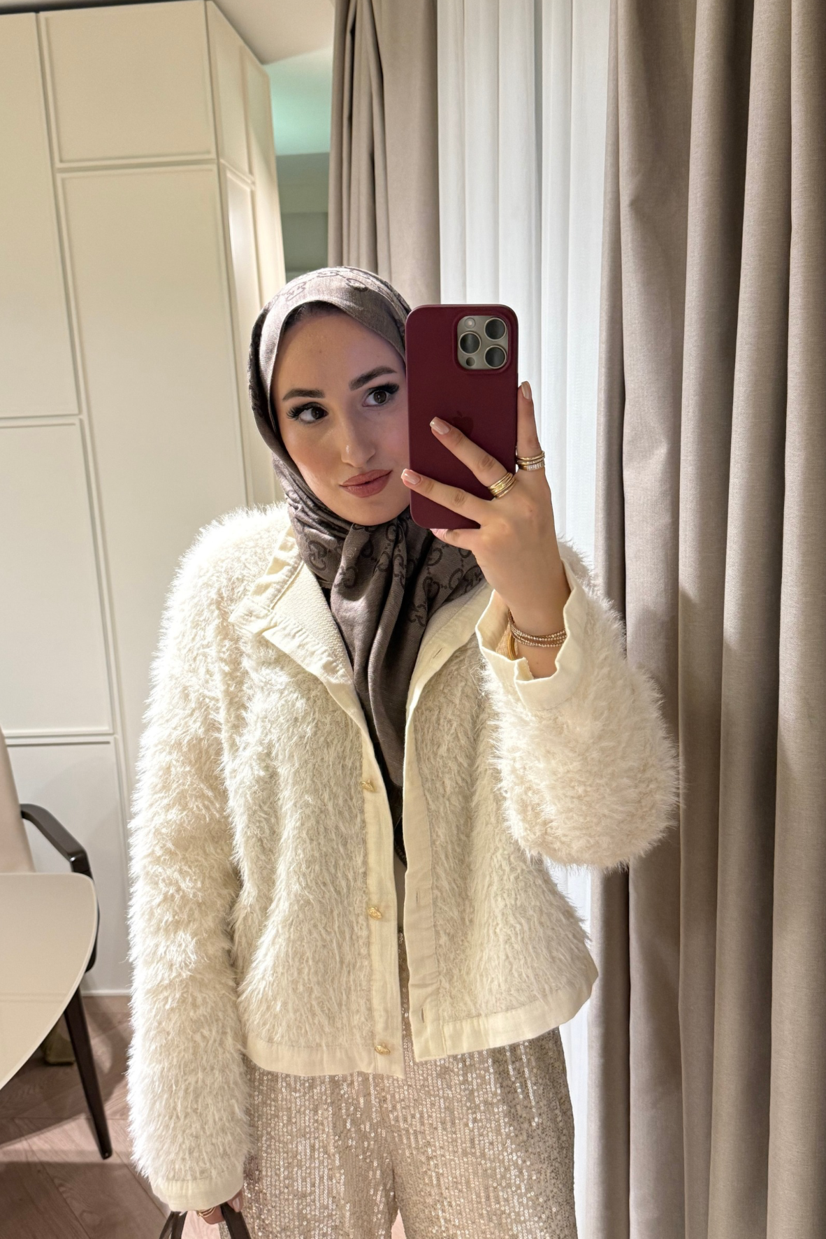 Angora Peluş Massimo Hırka-Ekru -Mssmo