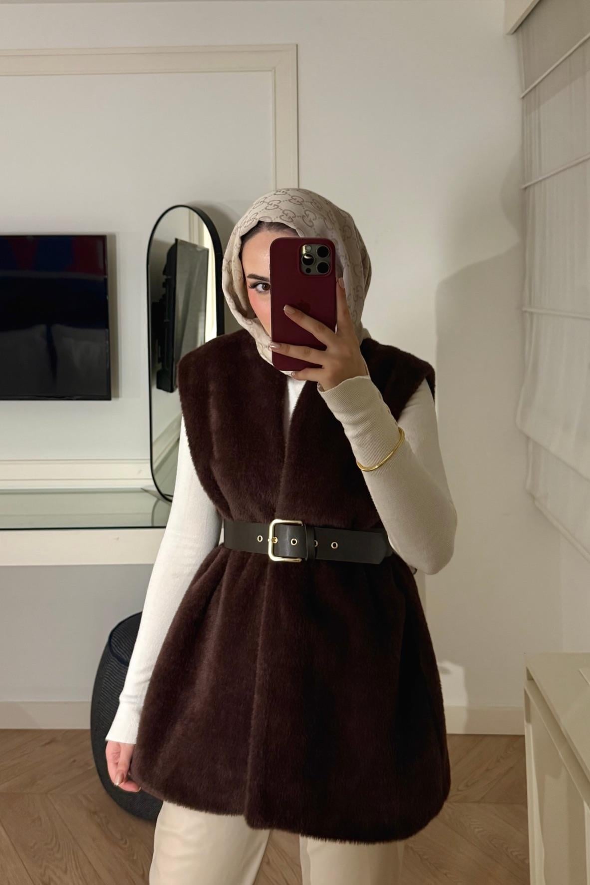 Angora Yelek-Acı Kahve-2331