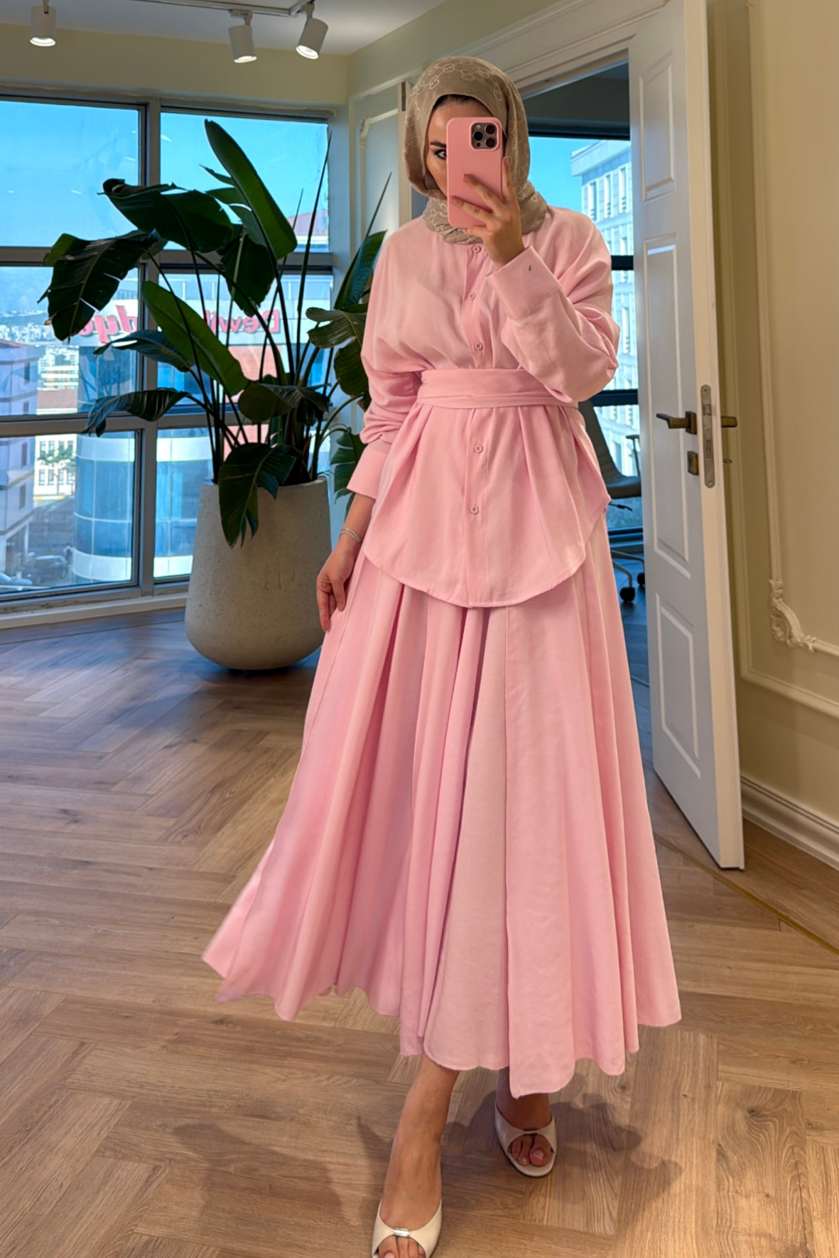 Aria Kat Etekli Takım - Pembe-7214