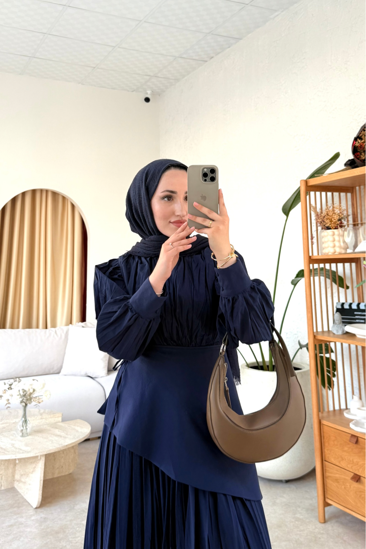 Monna vual kraşlı elbise lacivert - Vakronline