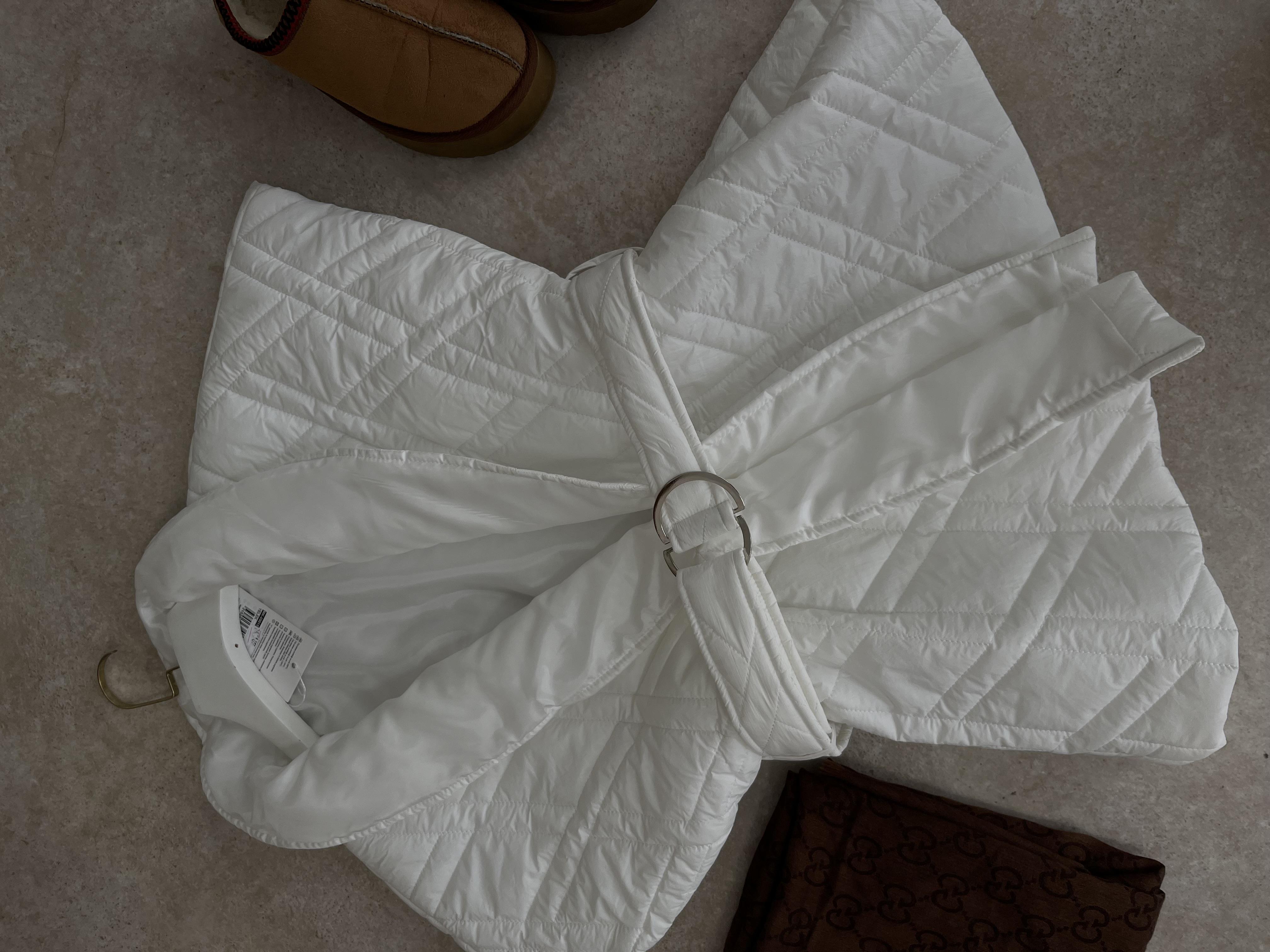 Baklava dilimli şişme yelek-beyaz - vakronline