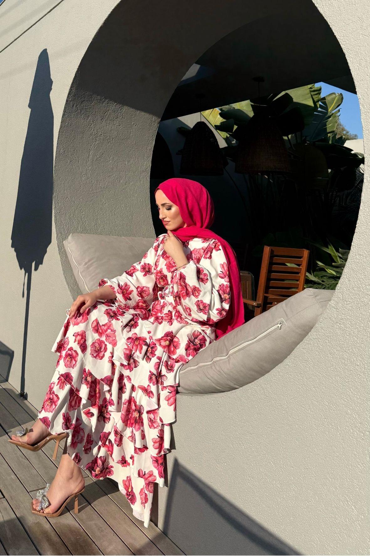 Mona elbise-pembe - vakronline