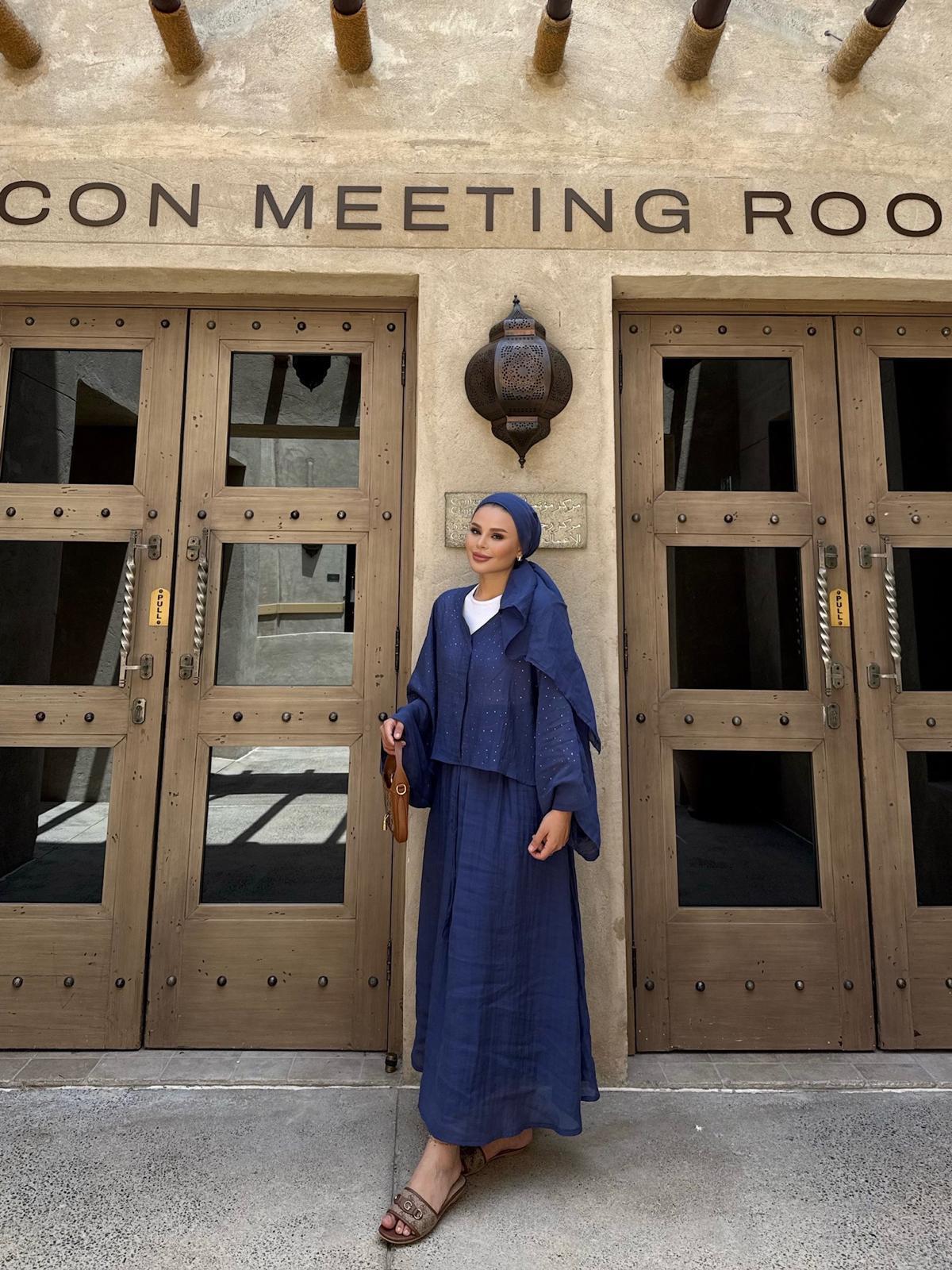 Asil etekli takım-mavi - vakronline