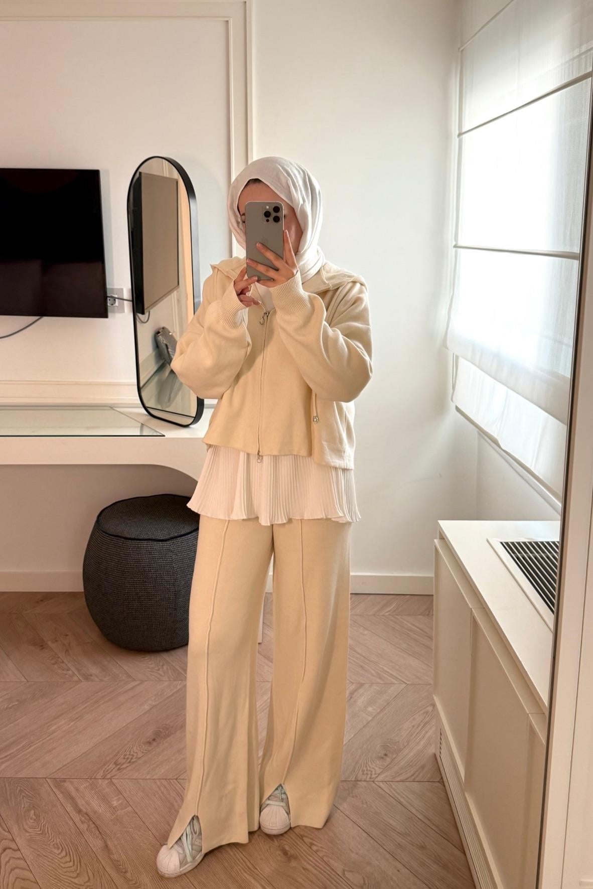 Premium Triko Takım-Bej