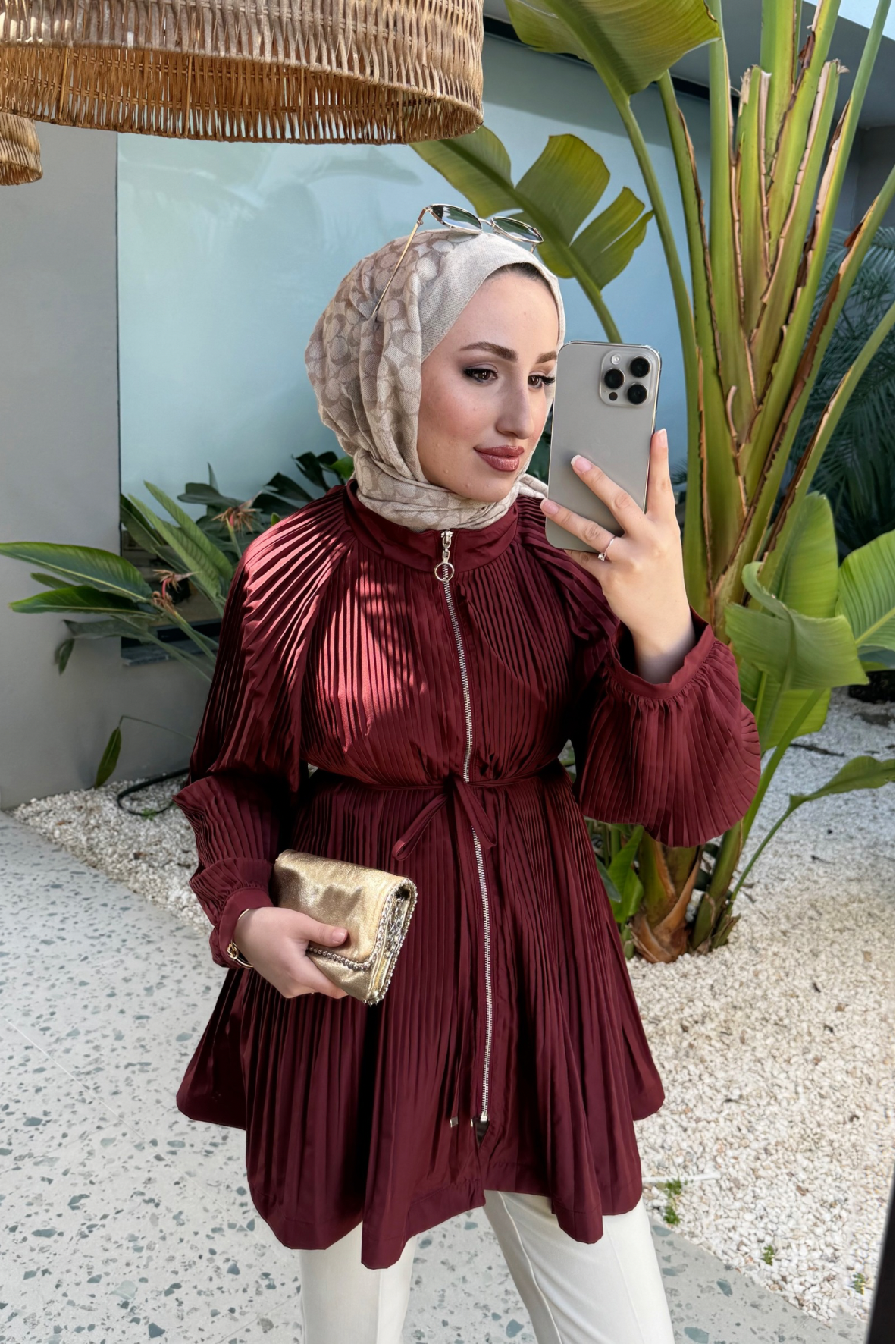 Micro piliseli trenç kap-bordo - vakronline