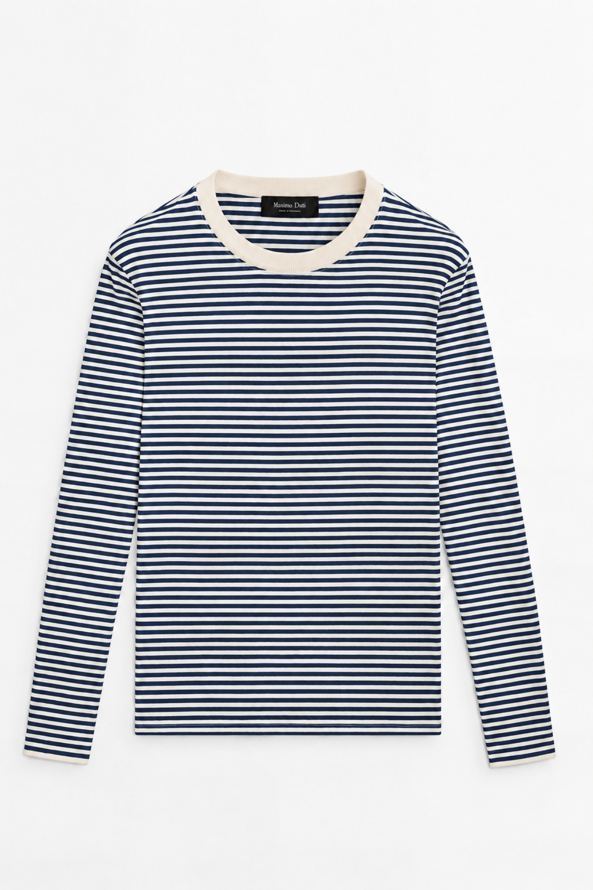 Çizgili Basic Marka Sweat -Lacivert-2144