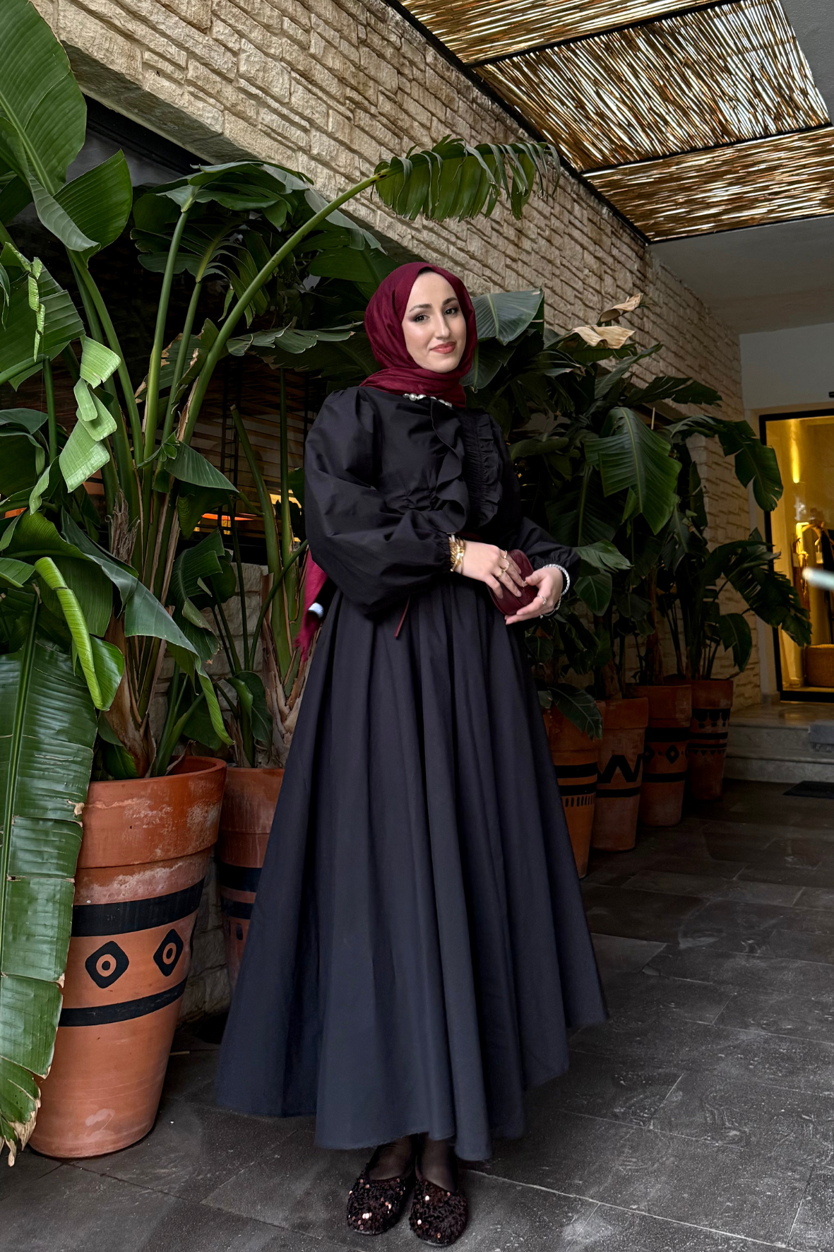 Movila tasarım elbise-siyah - vakronline