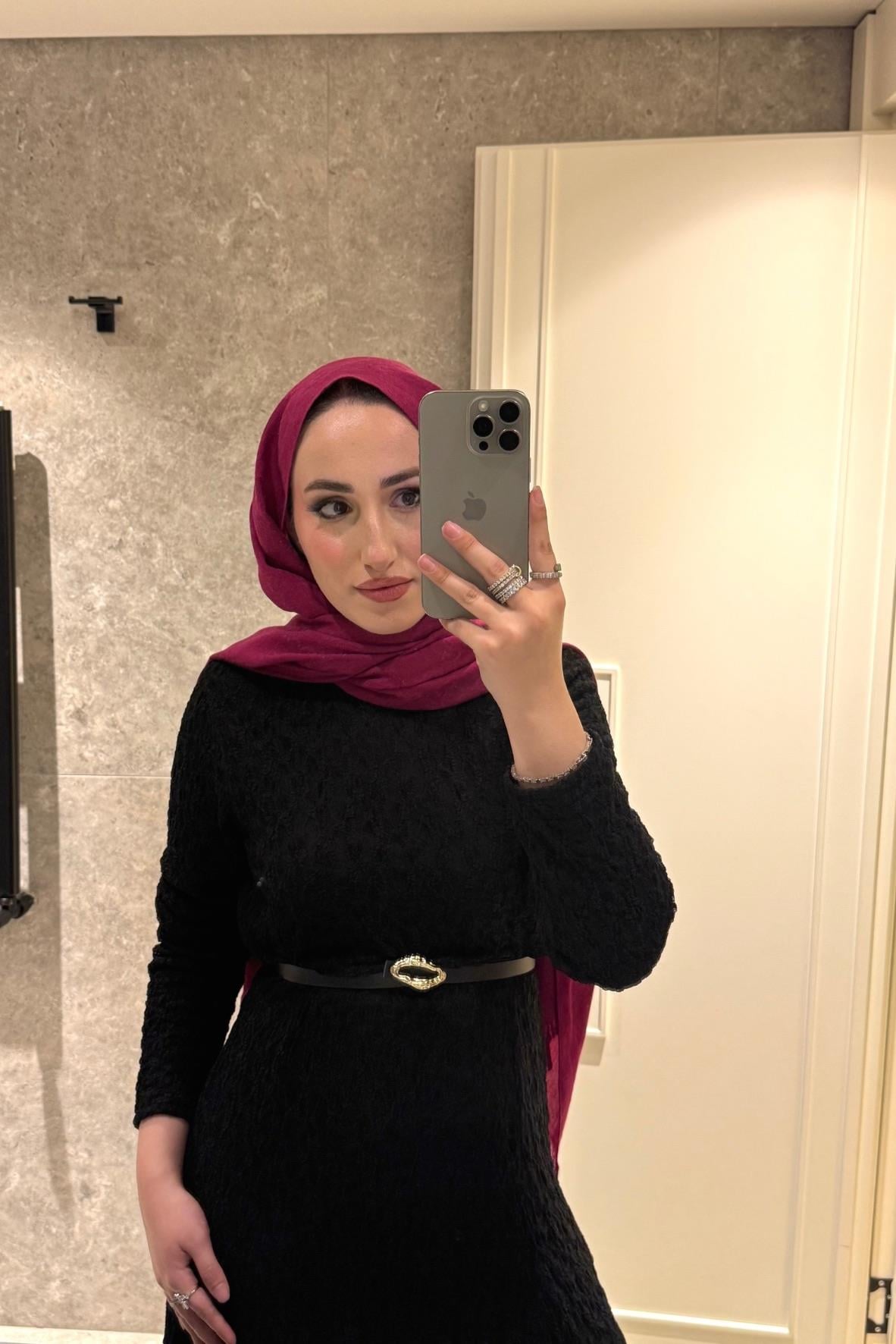 Dantelli Elbise-Siyah-f9447