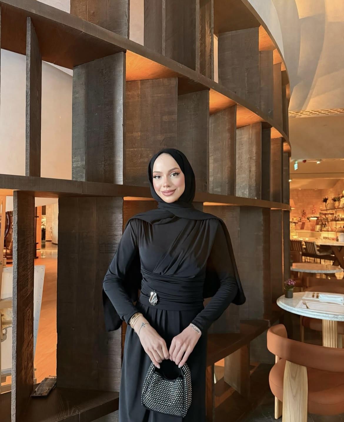 Seria gold tokalı elbise-siyah - Vakronline