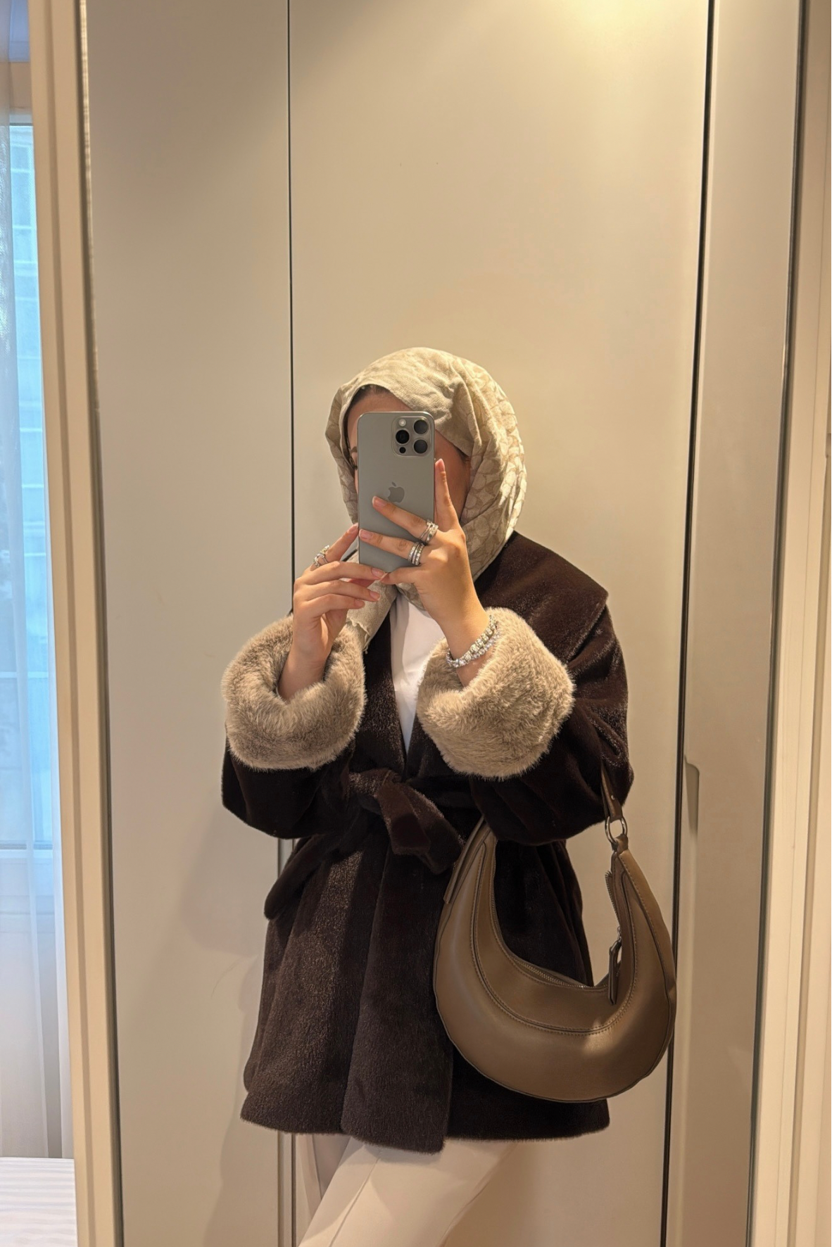 Kolları Tüylü Angora Kaban-kahve-bej