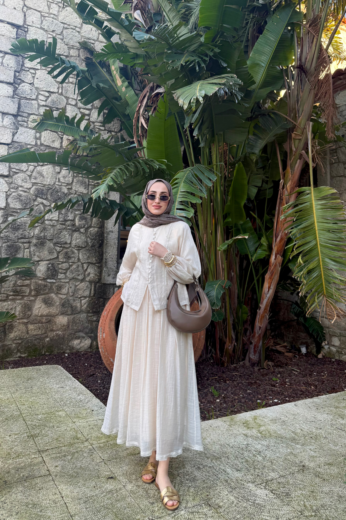 Efru Etekli Takım - Bej-5419