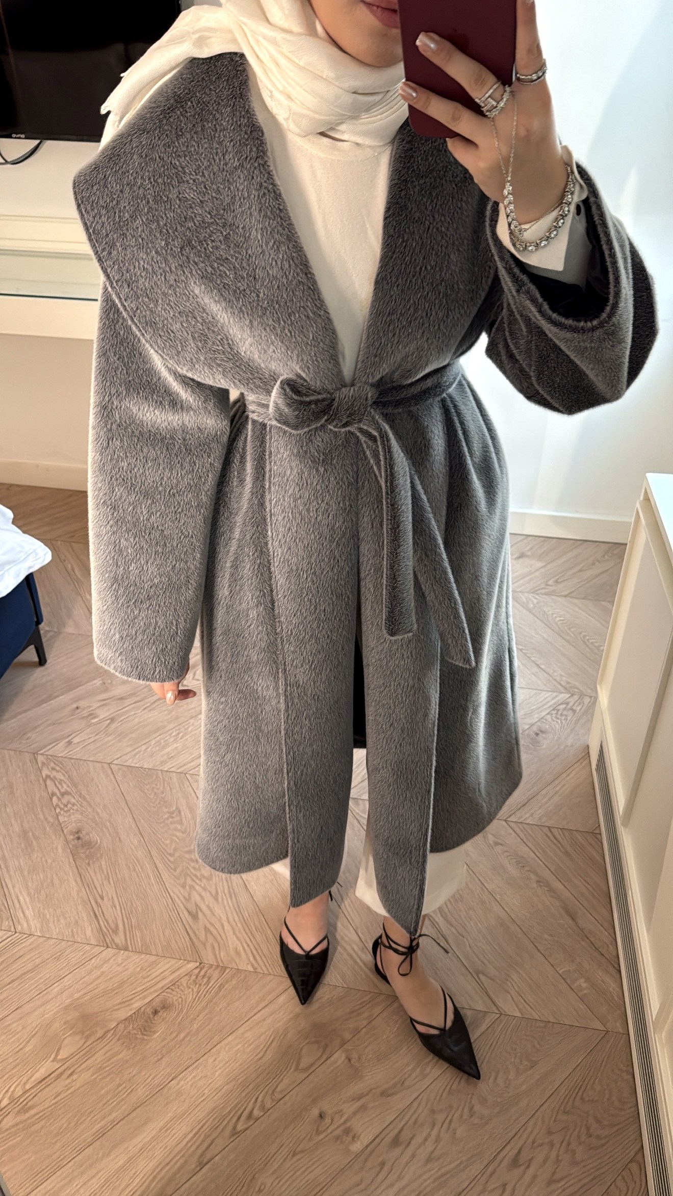 Elora Kaşe Kaban - Gri-7102
