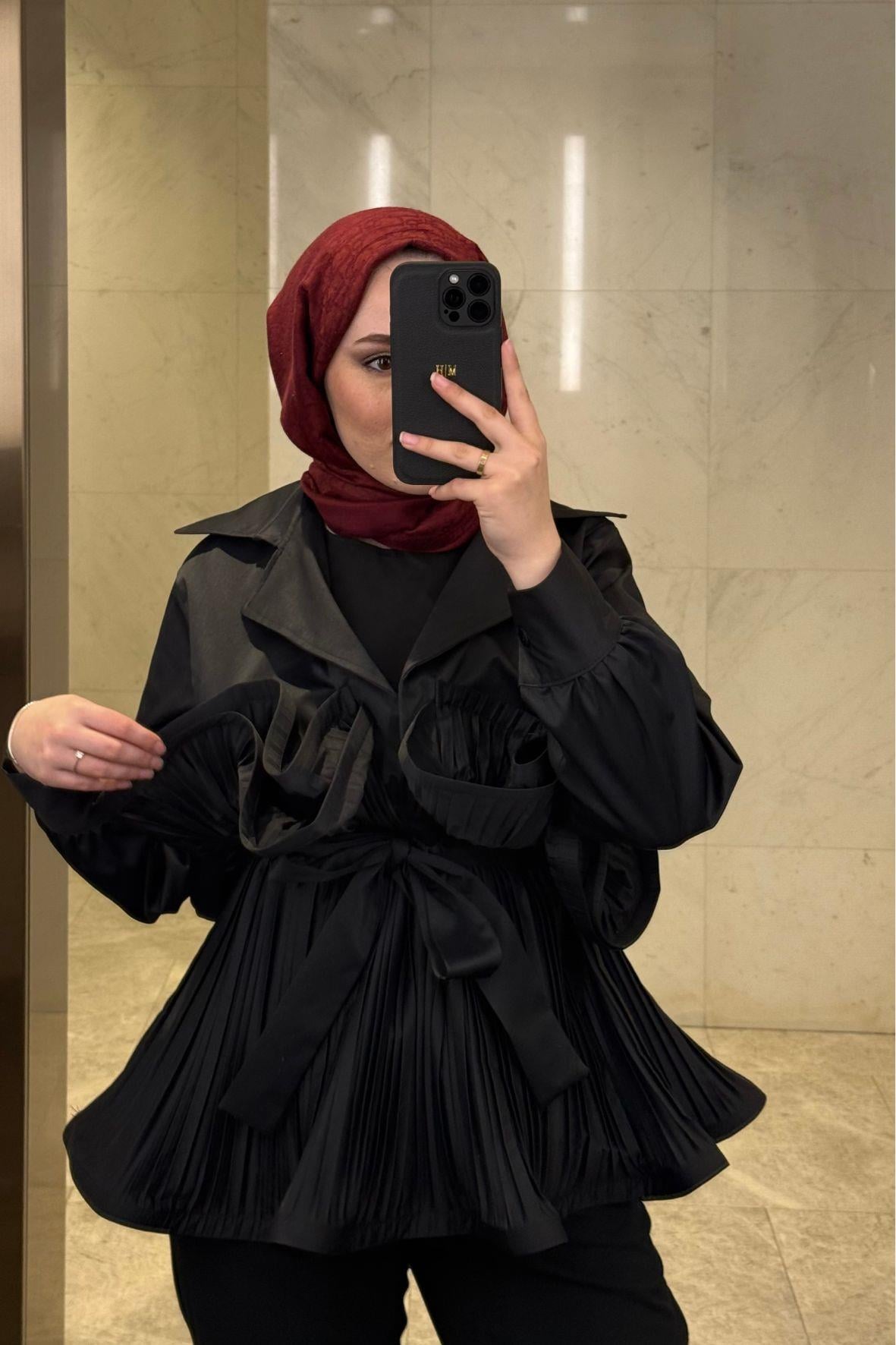 Lofts piliseli grenli premium ceket - siyah - vakronline