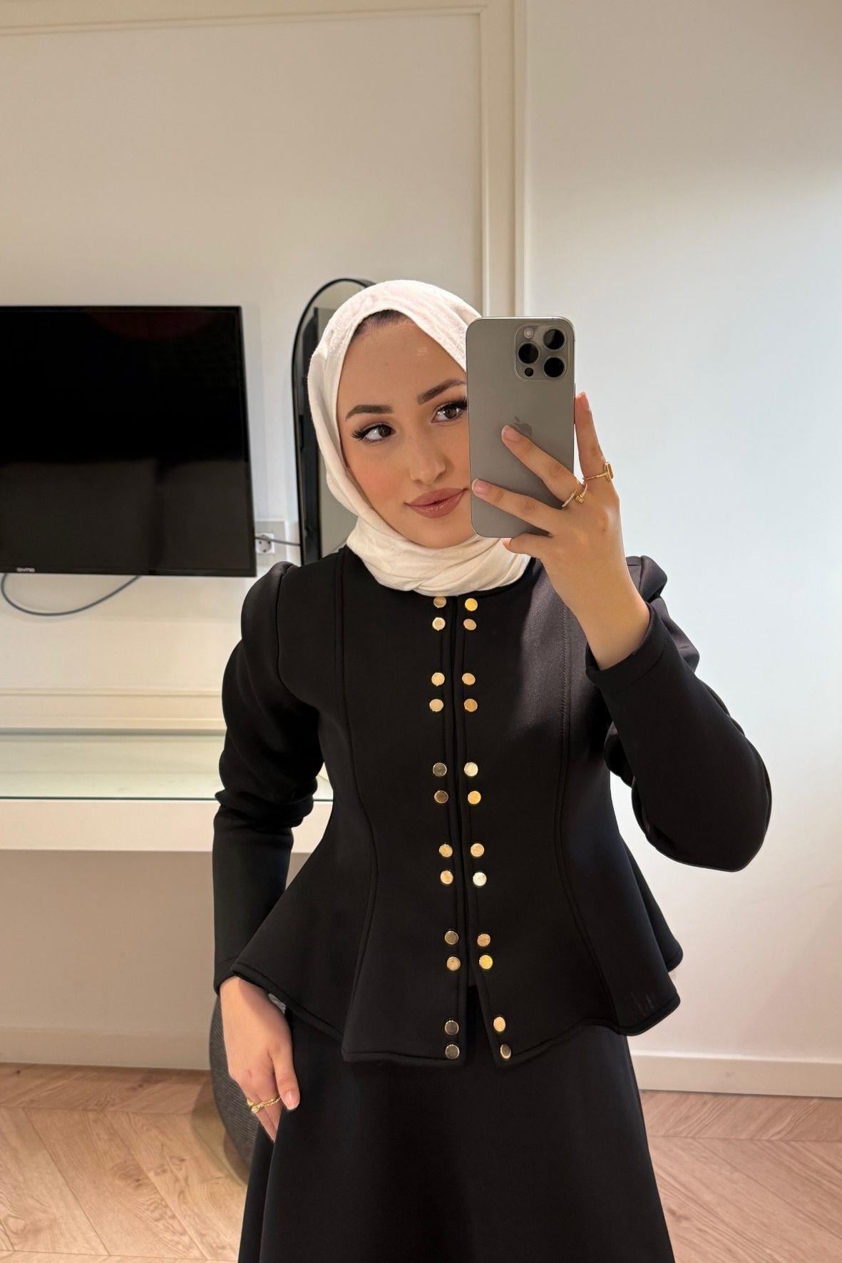 Puf Scuba Etekli Takım-Siyah