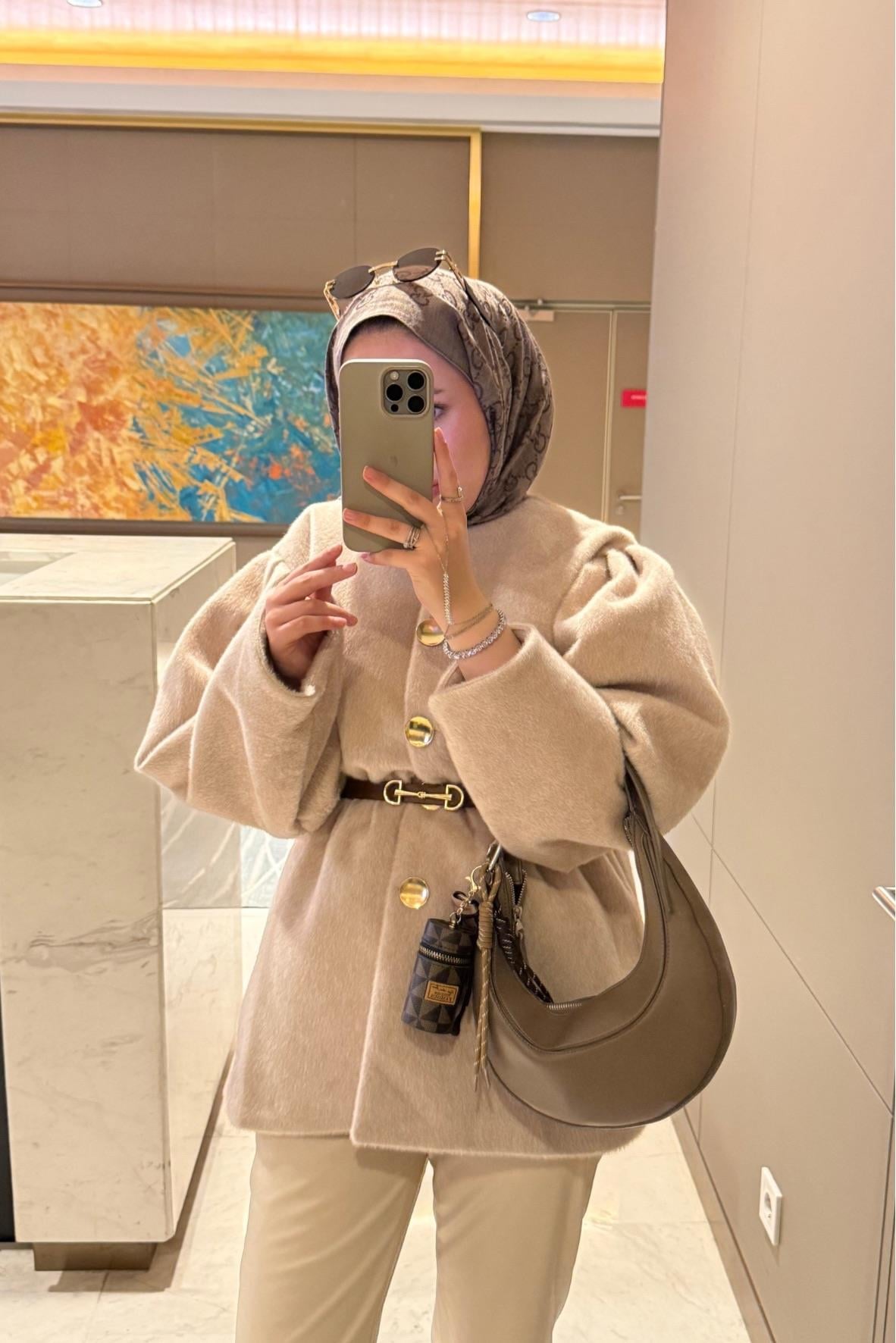 Gold fox Beli lastikli ceket-bej