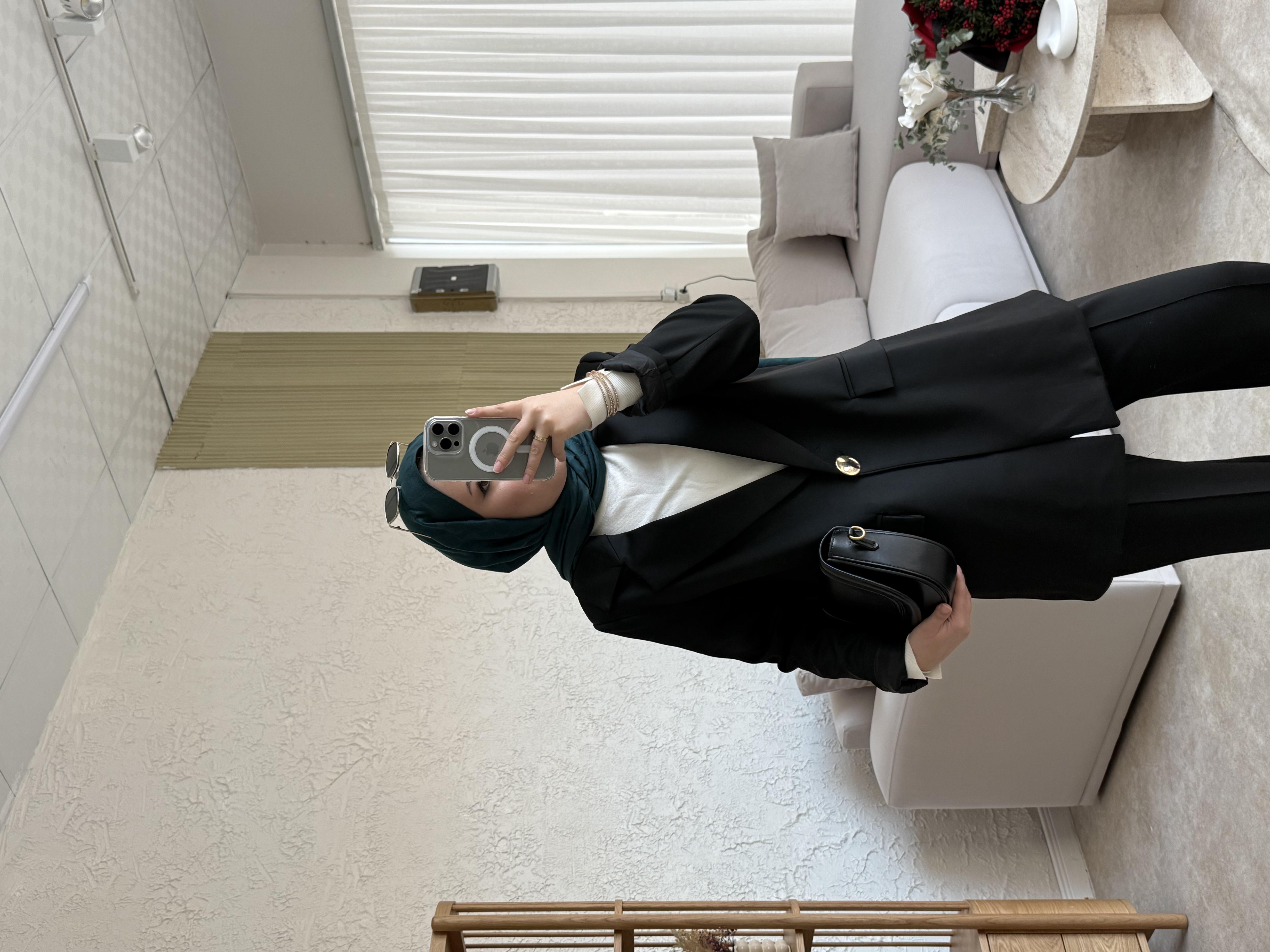 Blazer ceketli takım -siyah - vakronline