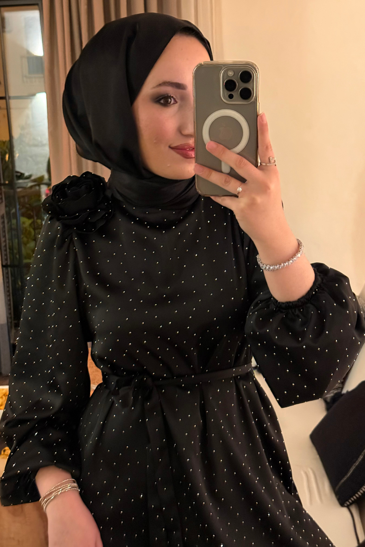 Francisco taşlı elbise siyah - vakronline