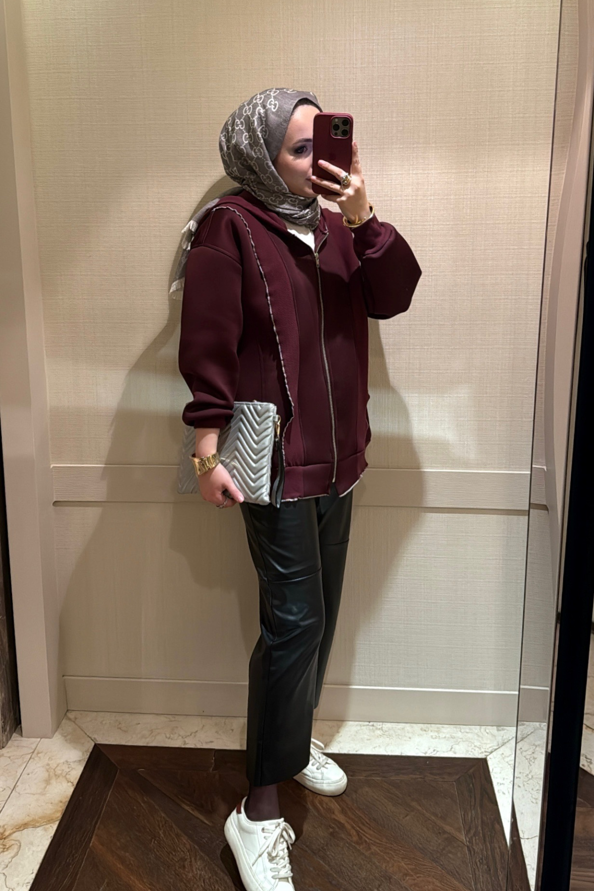 Fermuarlı Puf Sweatshirt bordo-6098