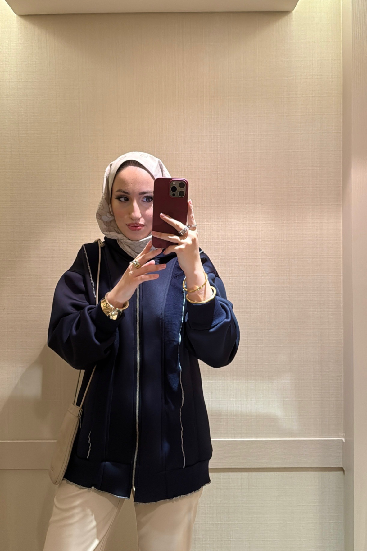 Fermuarlı Puf Sweatshirt Lacivert-6098