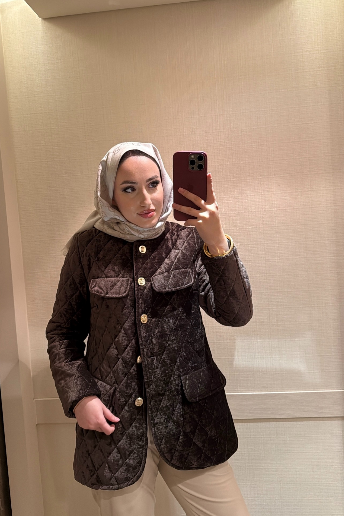 Kadife Kapitone Mont-Haki-1667