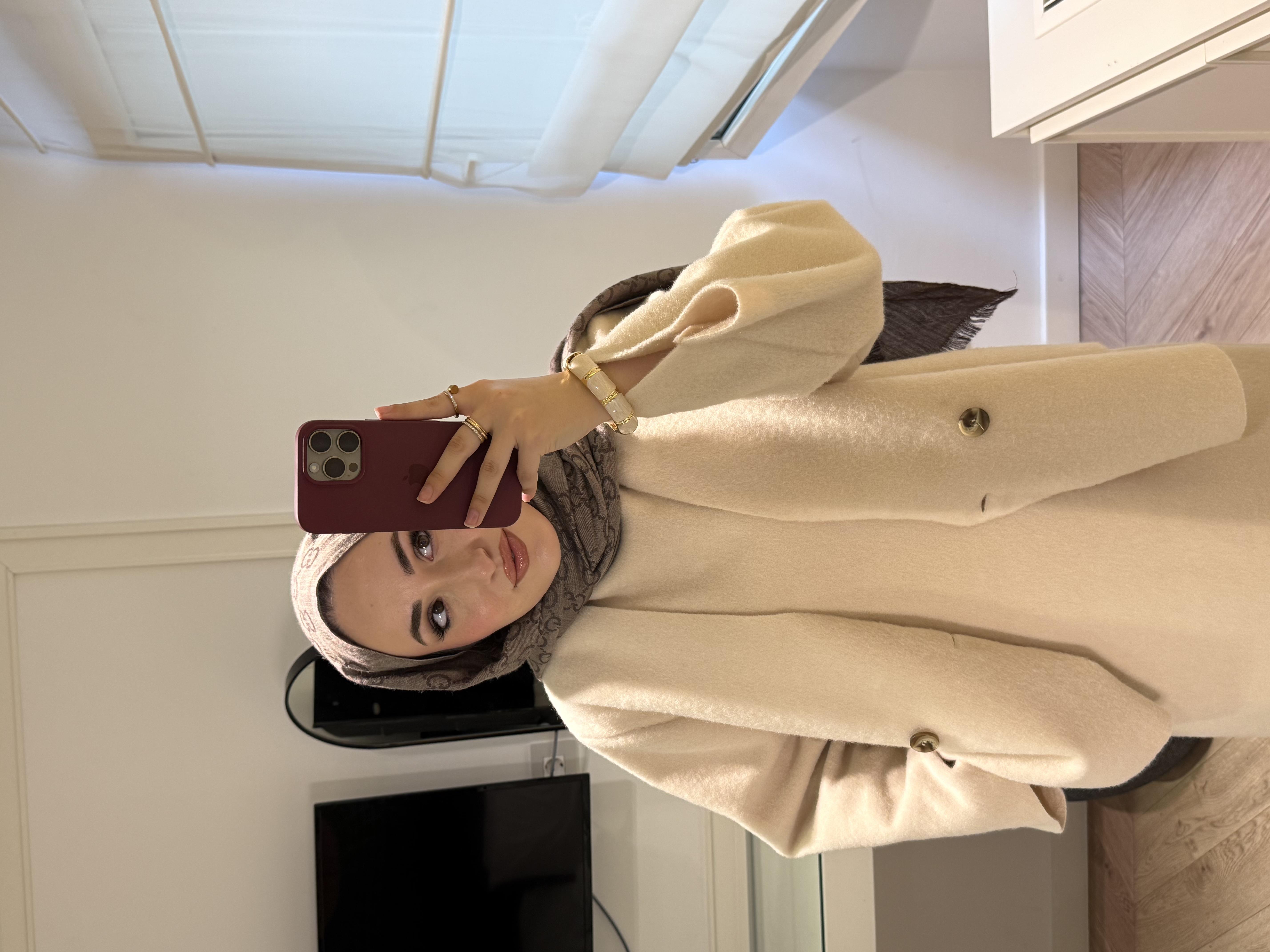 Kaşe Ceketli Elbise-bej-655