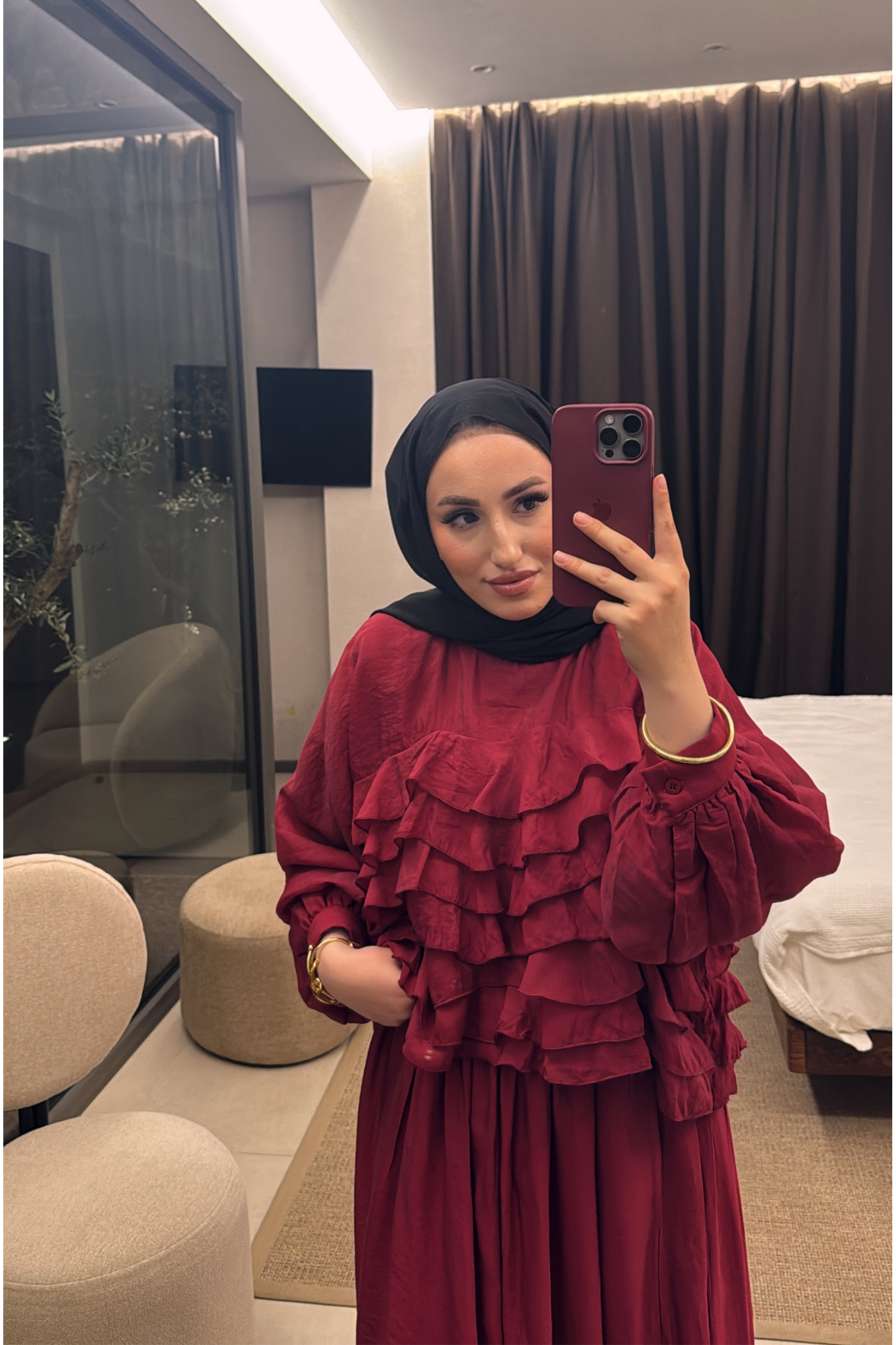 Lily Etekli Takım - Bordo -7896