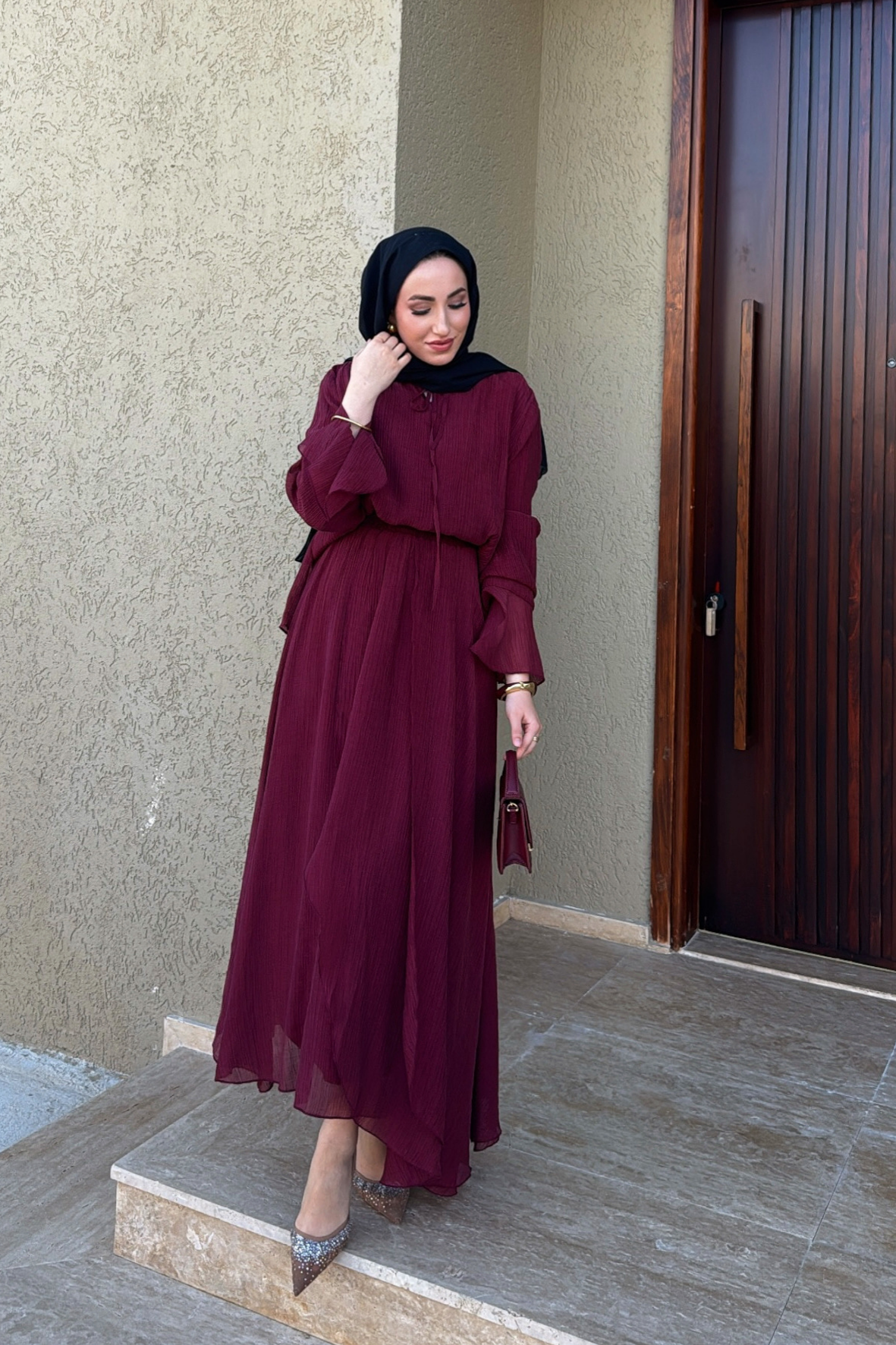 Lucy Etekli Takım - Bordo-5691