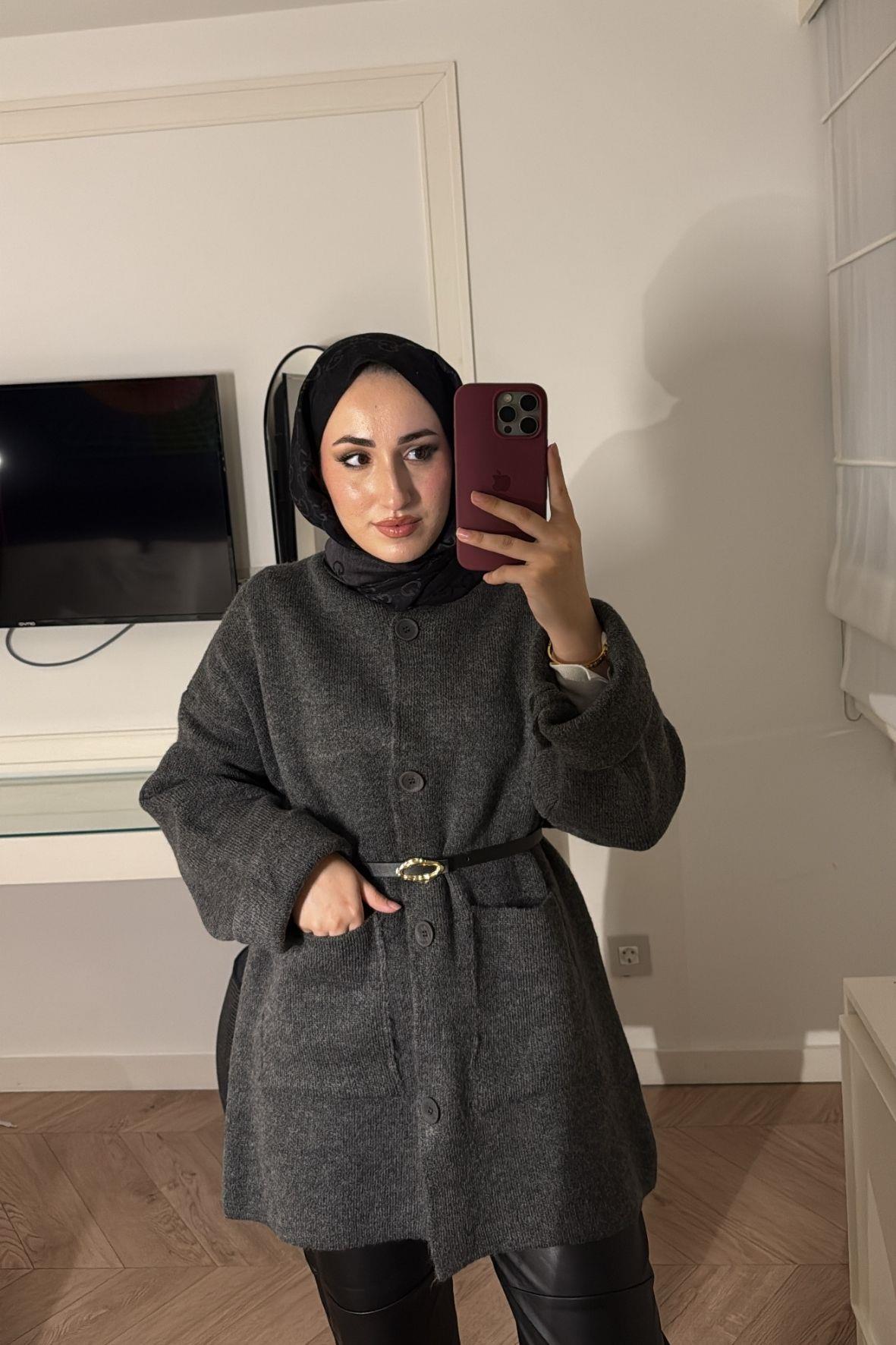 Muadil hırka -Antrasit-0987