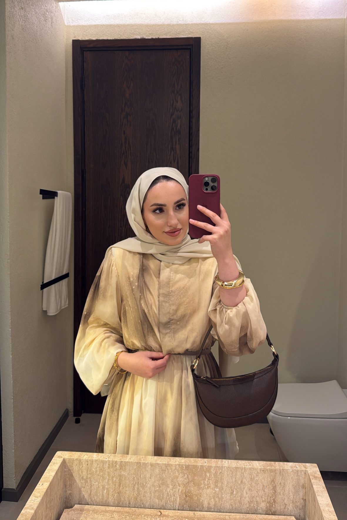 Pera Elbise - Bej -8899